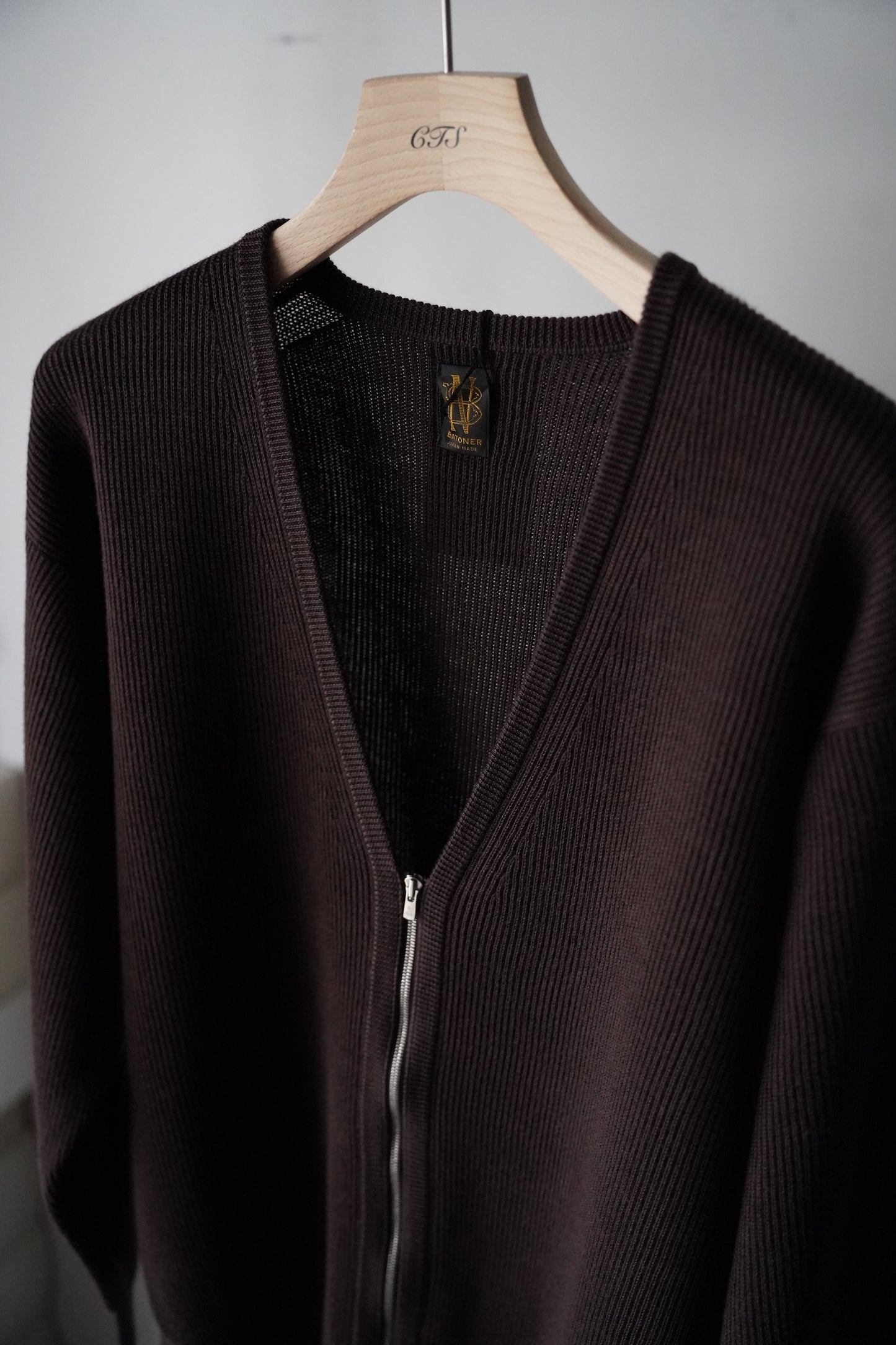 MEN BATONER / バトナー CHOMA HIGH COUNT RIB V ZIP CARDIGAN