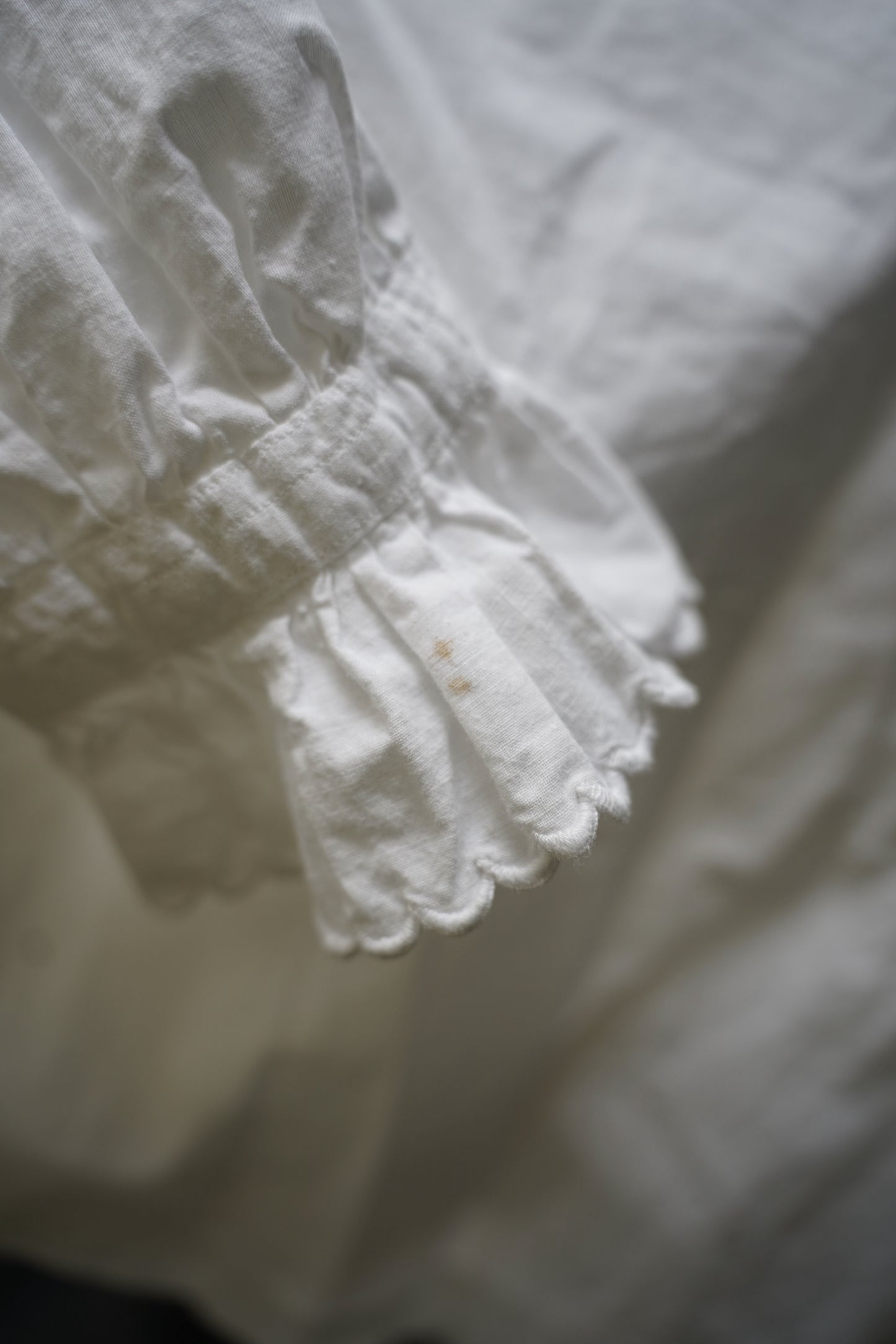 WOMEN VINTAGE 1900-1920's Antique French Cotton Blouse white #3