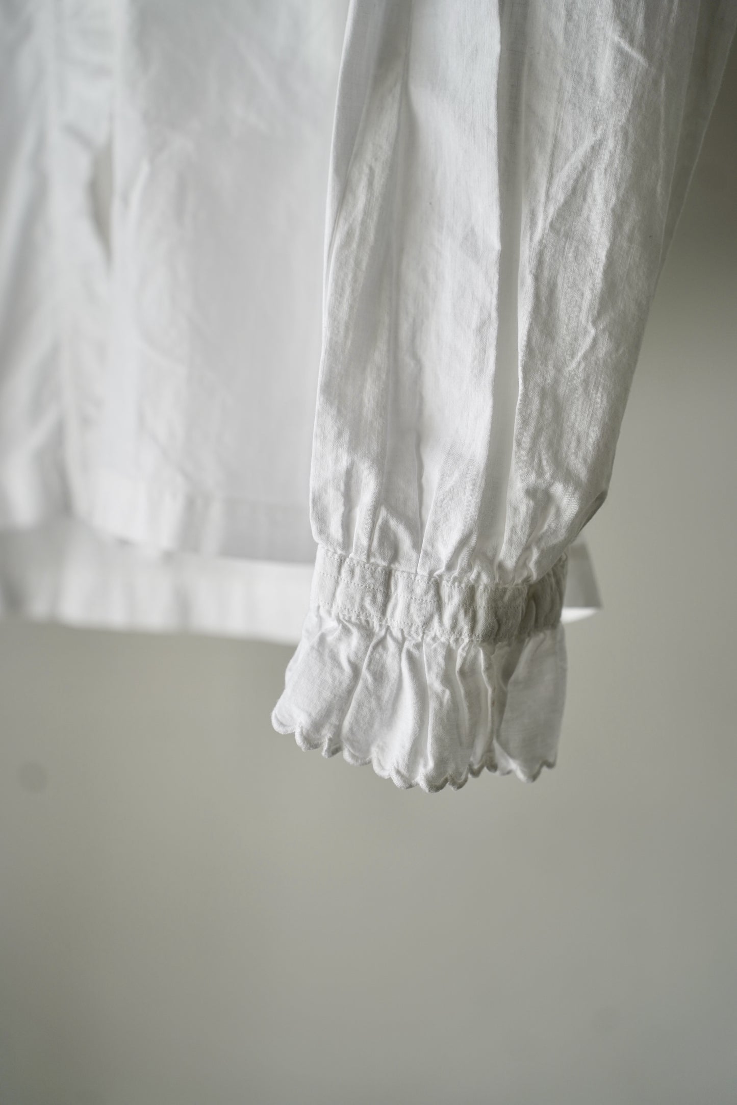 WOMEN VINTAGE 1900-1920's Antique French Cotton Blouse white #3