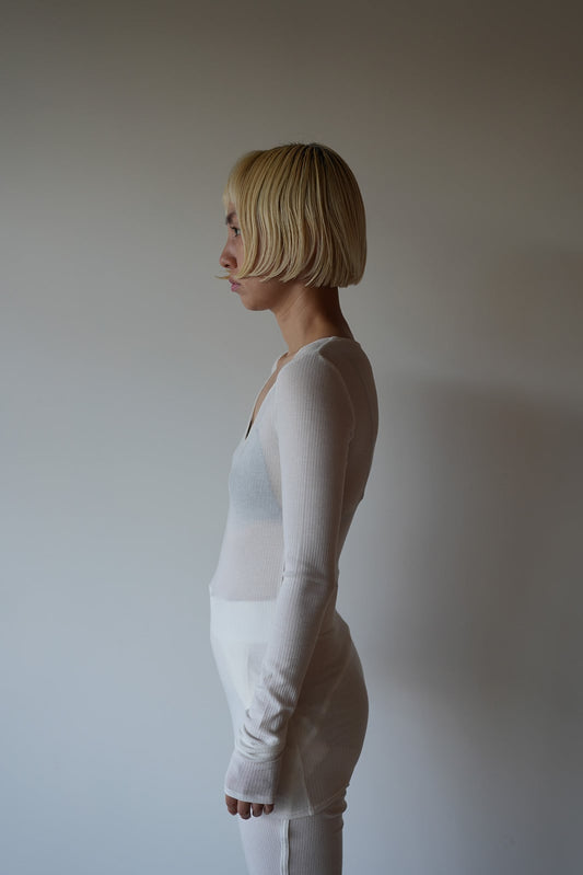 WOMEN MOON TREE PLANET U neck T cashmere white