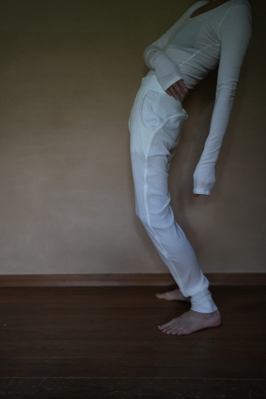 WOMEN MOON TREE PLANET line pants cashmere white