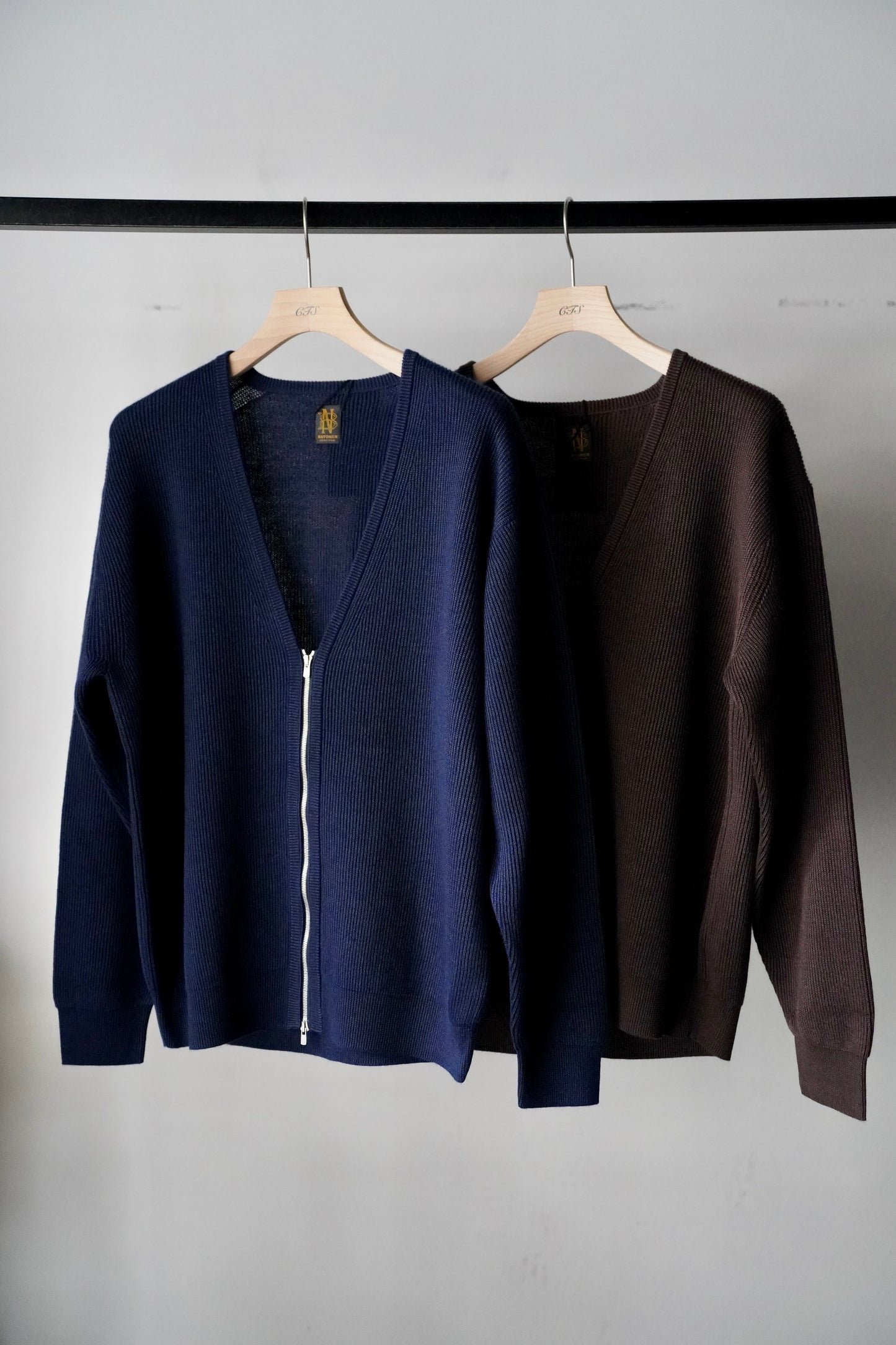 MEN BATONER / バトナー CHOMA HIGH COUNT RIB V ZIP CARDIGAN