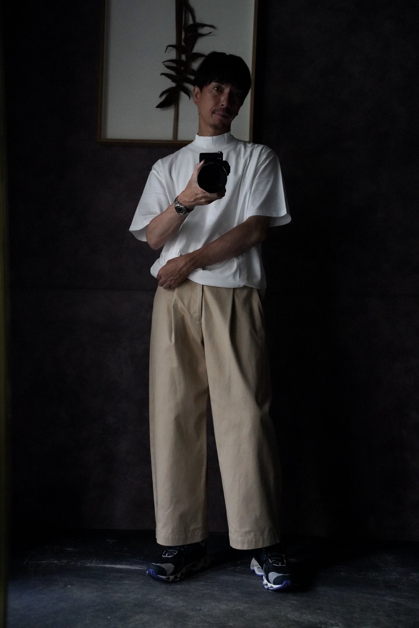 MEN Y/ ワイ ORGANIC COTTON JERSEY MOCK NECK S/S T