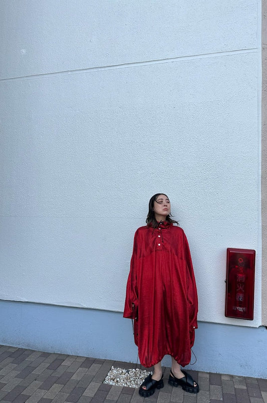 WOMEN TOO PONCHO Red