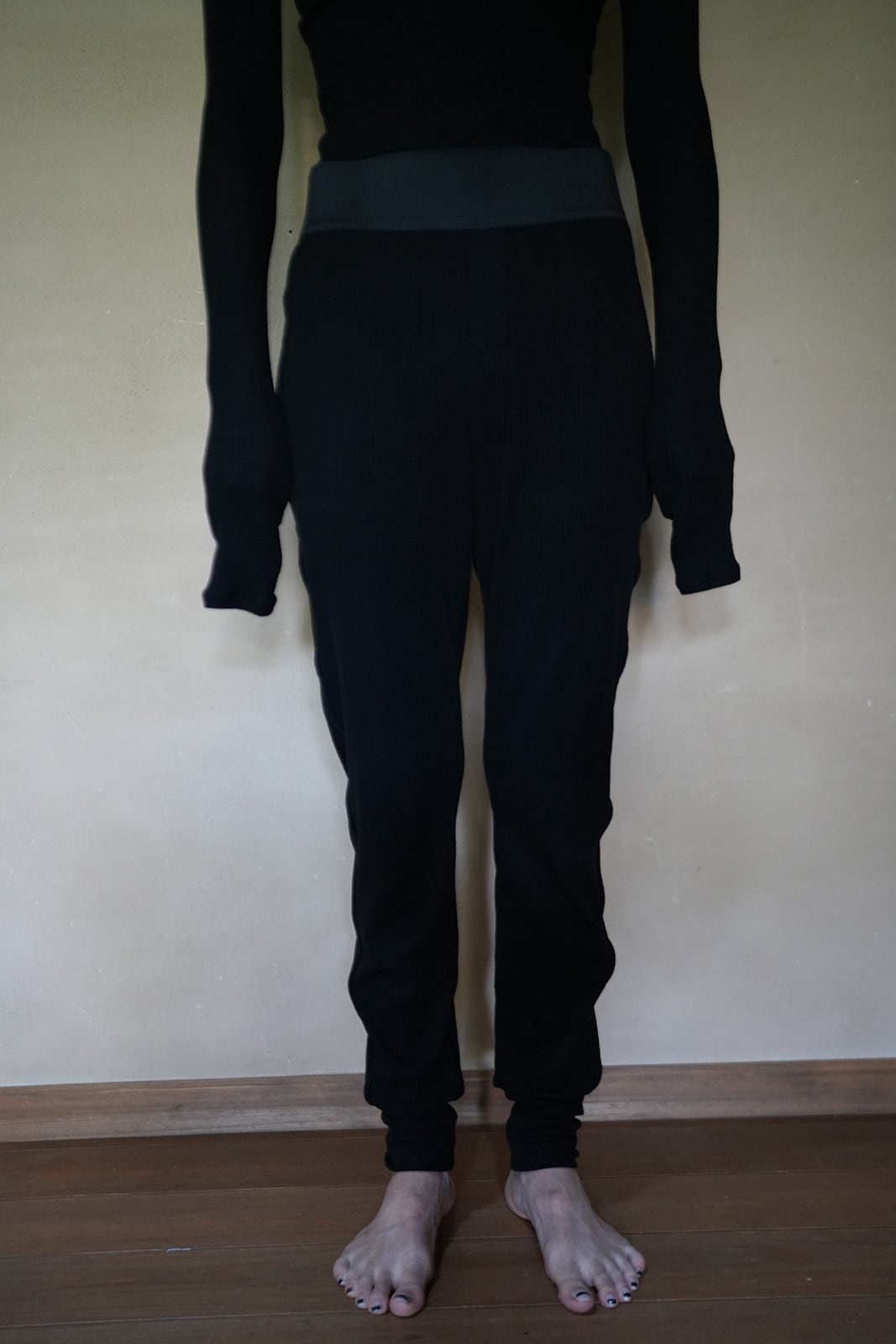 WOMEN　MOON TREE PLANET　line pants cashmere black