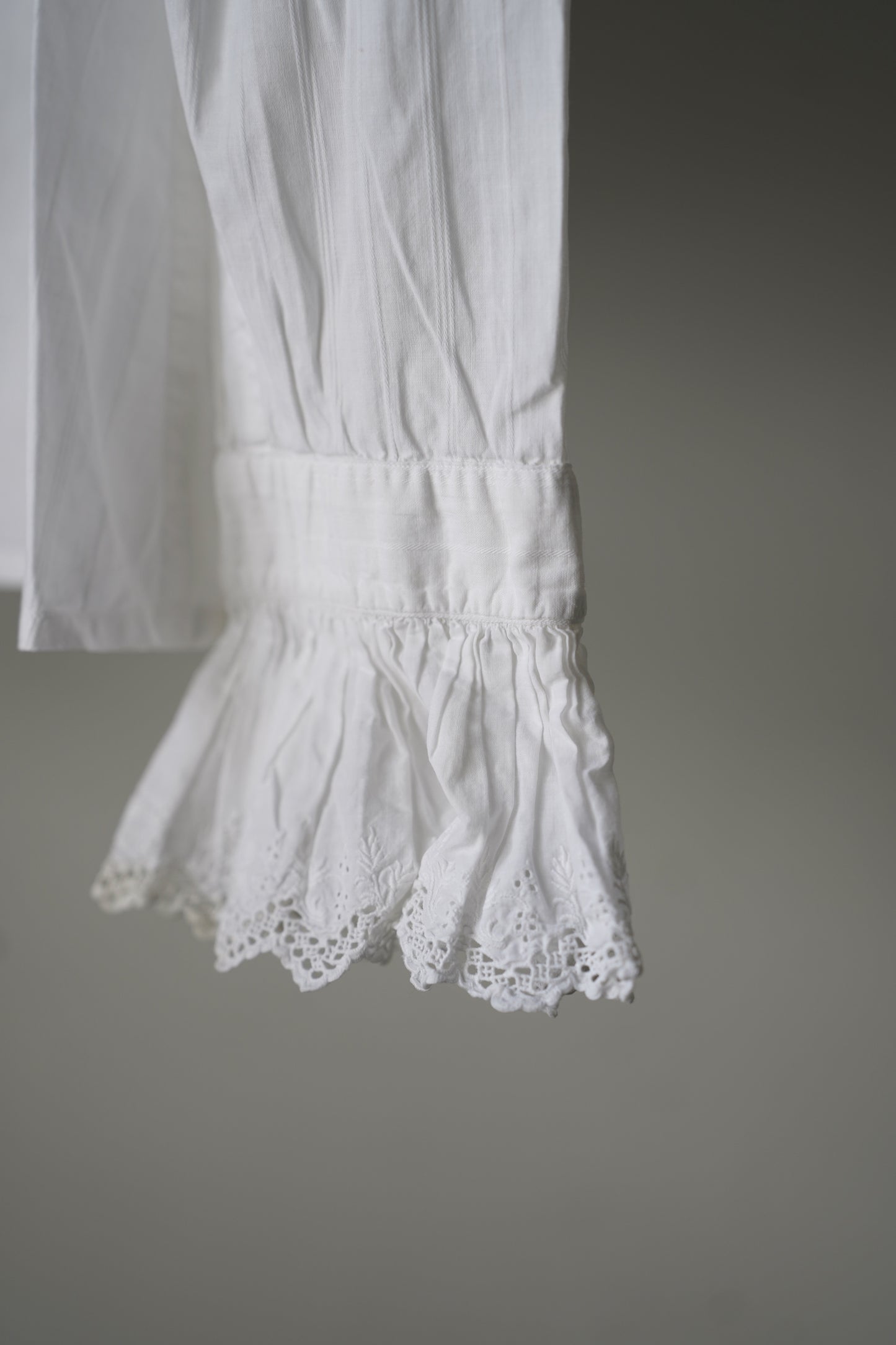 WOMEN VINTAGE 1900-1920's Antique French Cotton Blouse white #8
