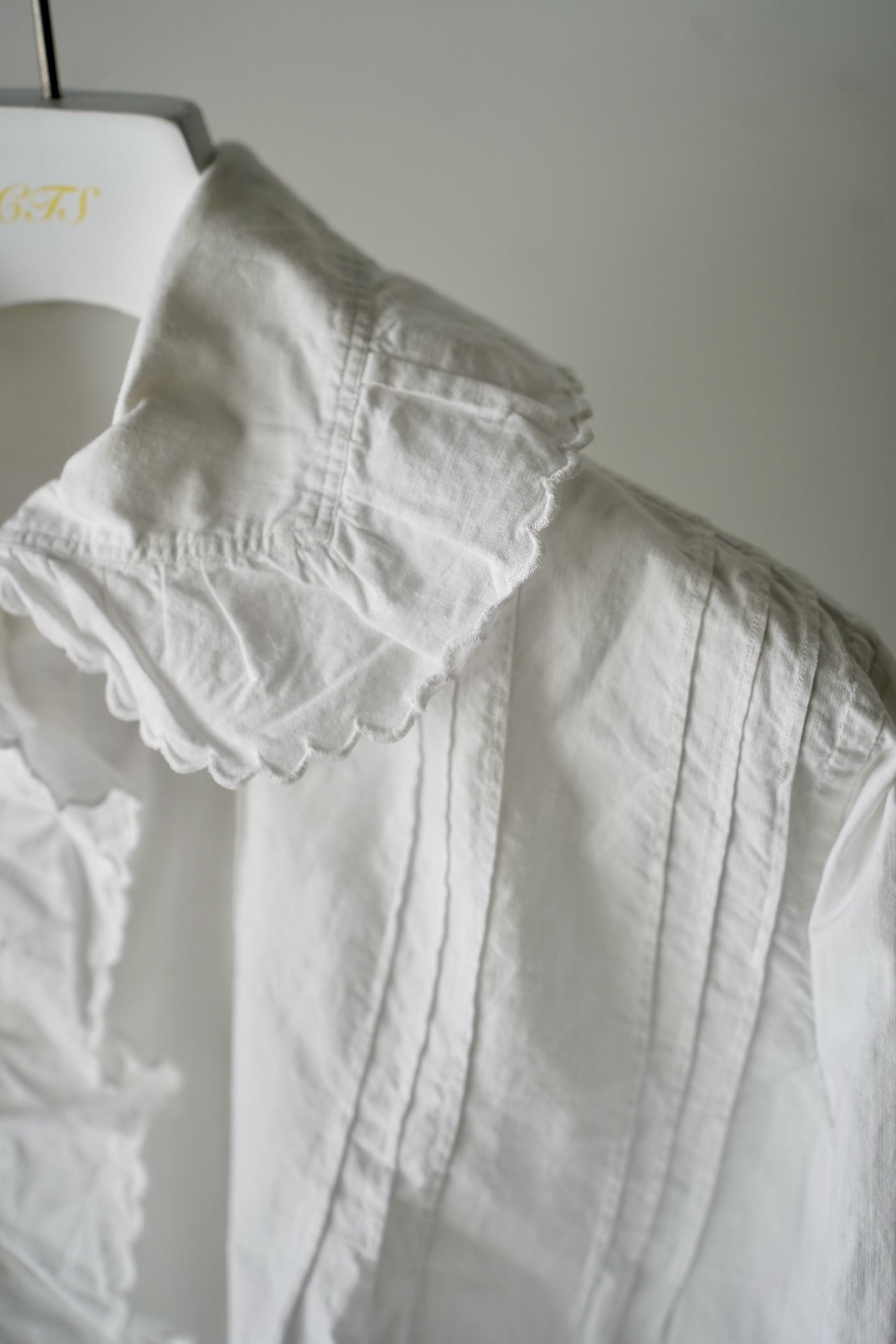 WOMEN VINTAGE 1900-1920's Antique French Cotton Blouse white #3