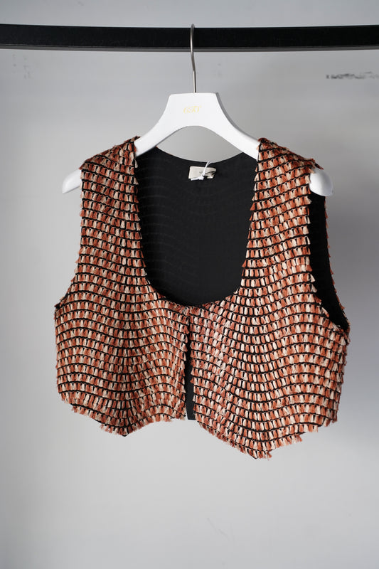 WOMEN Villd / ヴィルド fringe embroidery vest
