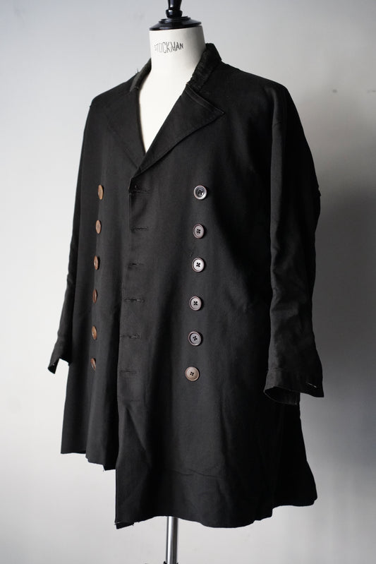 MEN LILY1ST VINTAGE 1890-1910's French Dameged Wool Melton Jacket