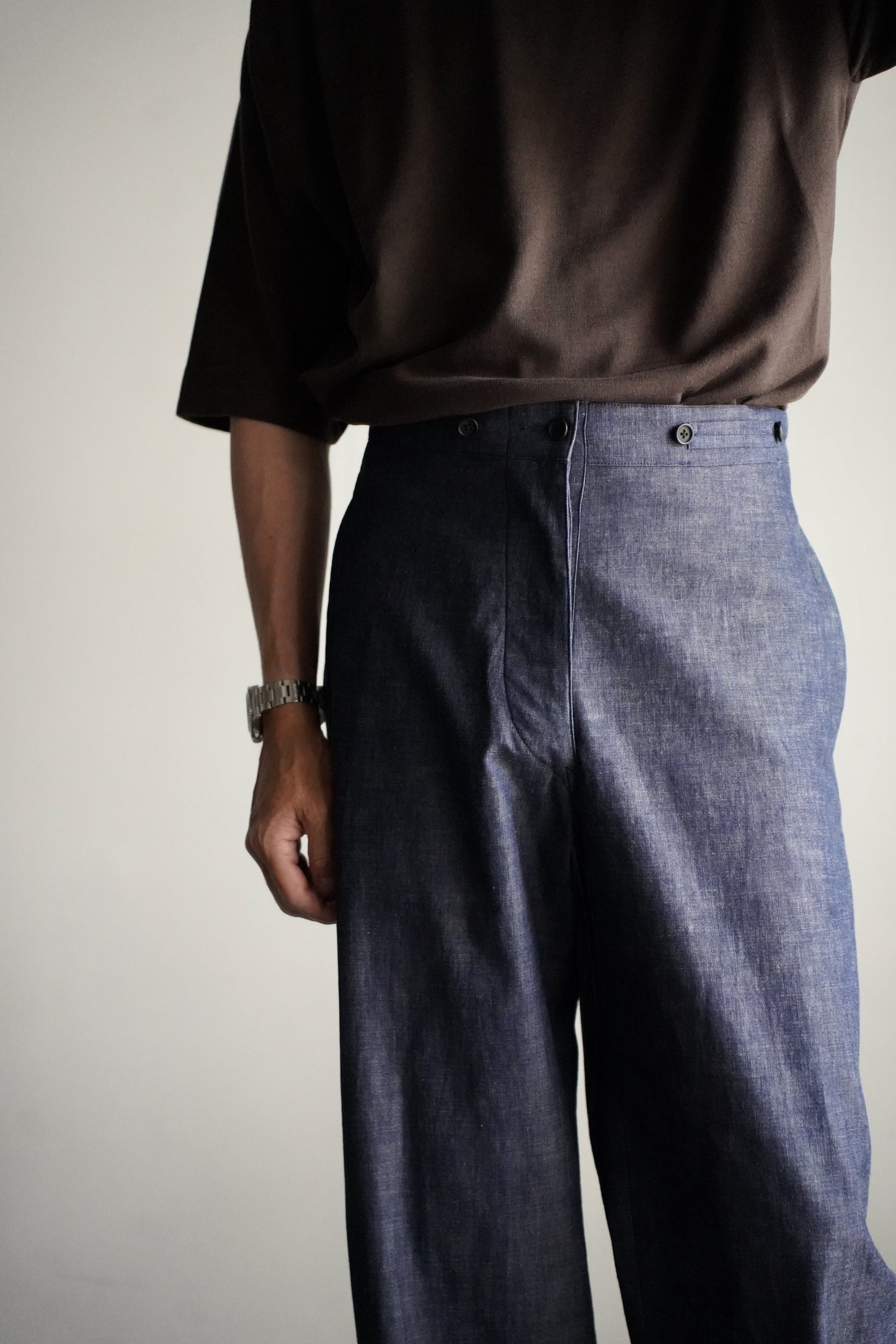 MEN　MAATEE & SONS　FRENCH WORK PANTS MILITARY SHAMBRAY