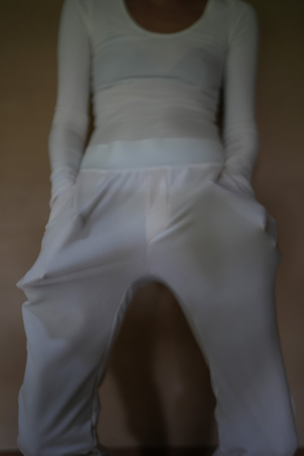 WOMEN MOON TREE PLANET line pants sports white