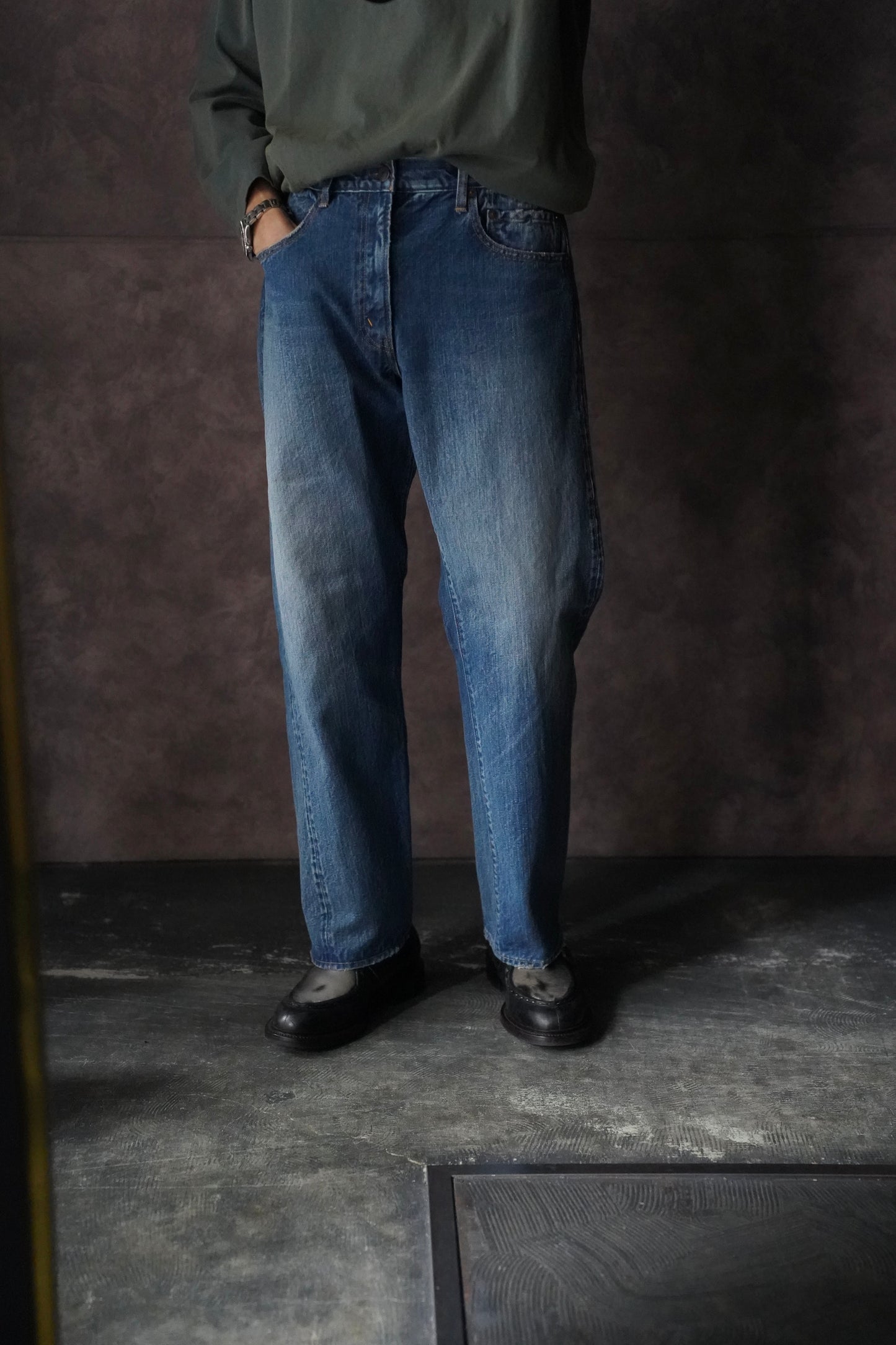 MEN CIOTA/シオタ Tapered 5 Pocket Pants MD BLUE-D