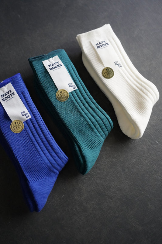 MEN NAVY ROOTS ネイビールーツ パイルカラーリブソックス