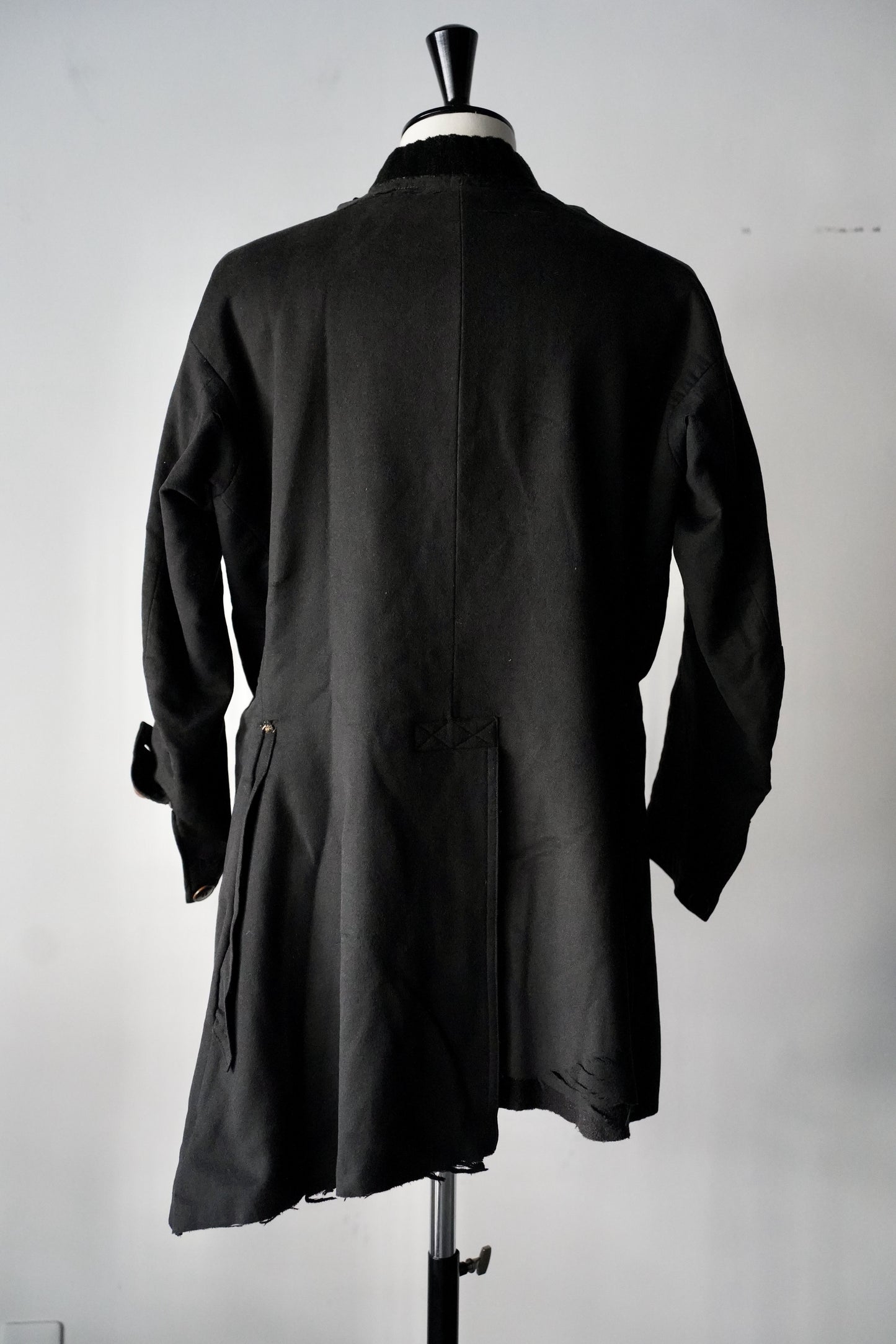 MEN LILY1ST VINTAGE 1890-1910's French Dameged Wool Melton Jacket