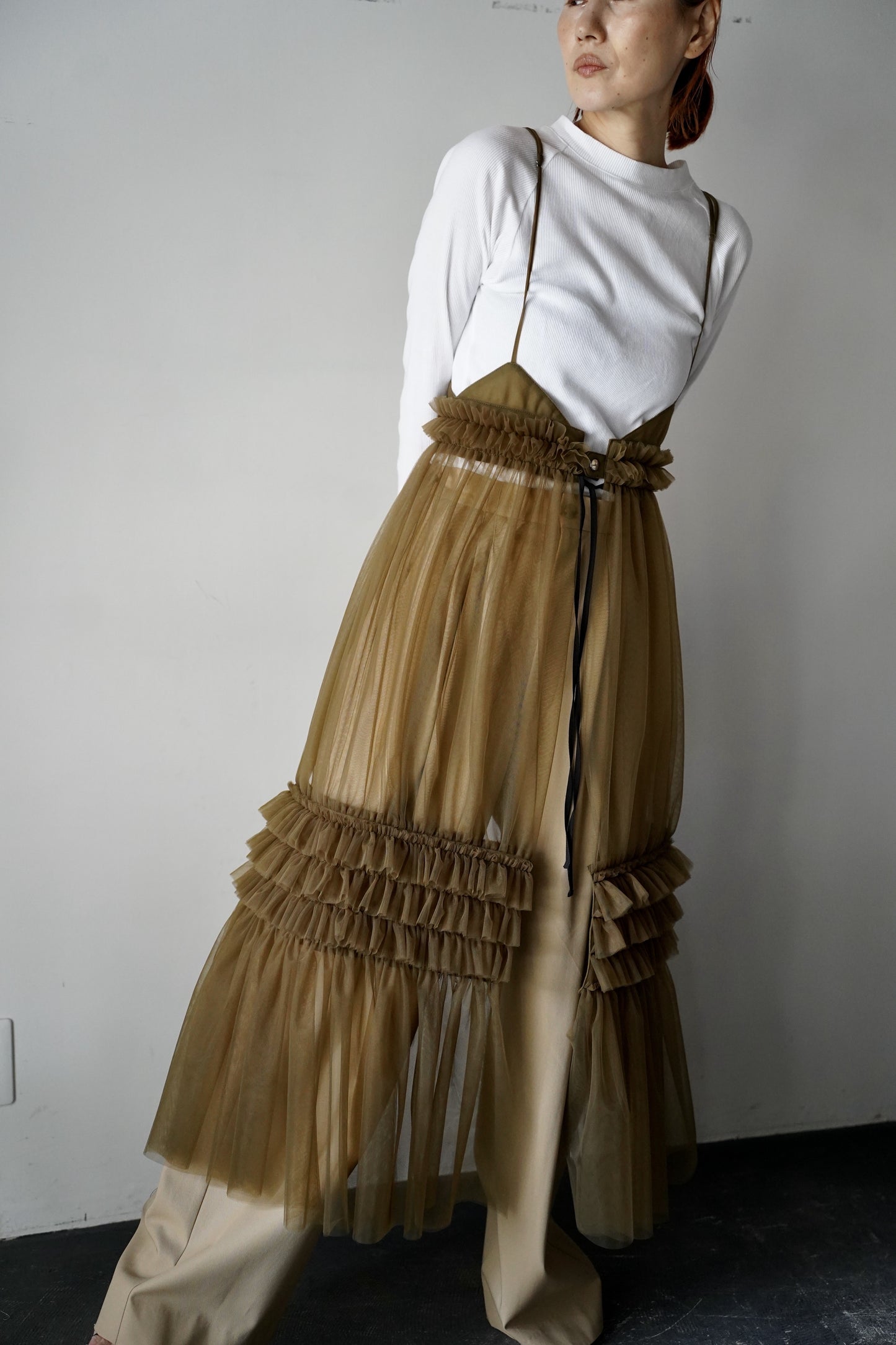 WOMEN RYU KAGA Commerbund tulle skirt
