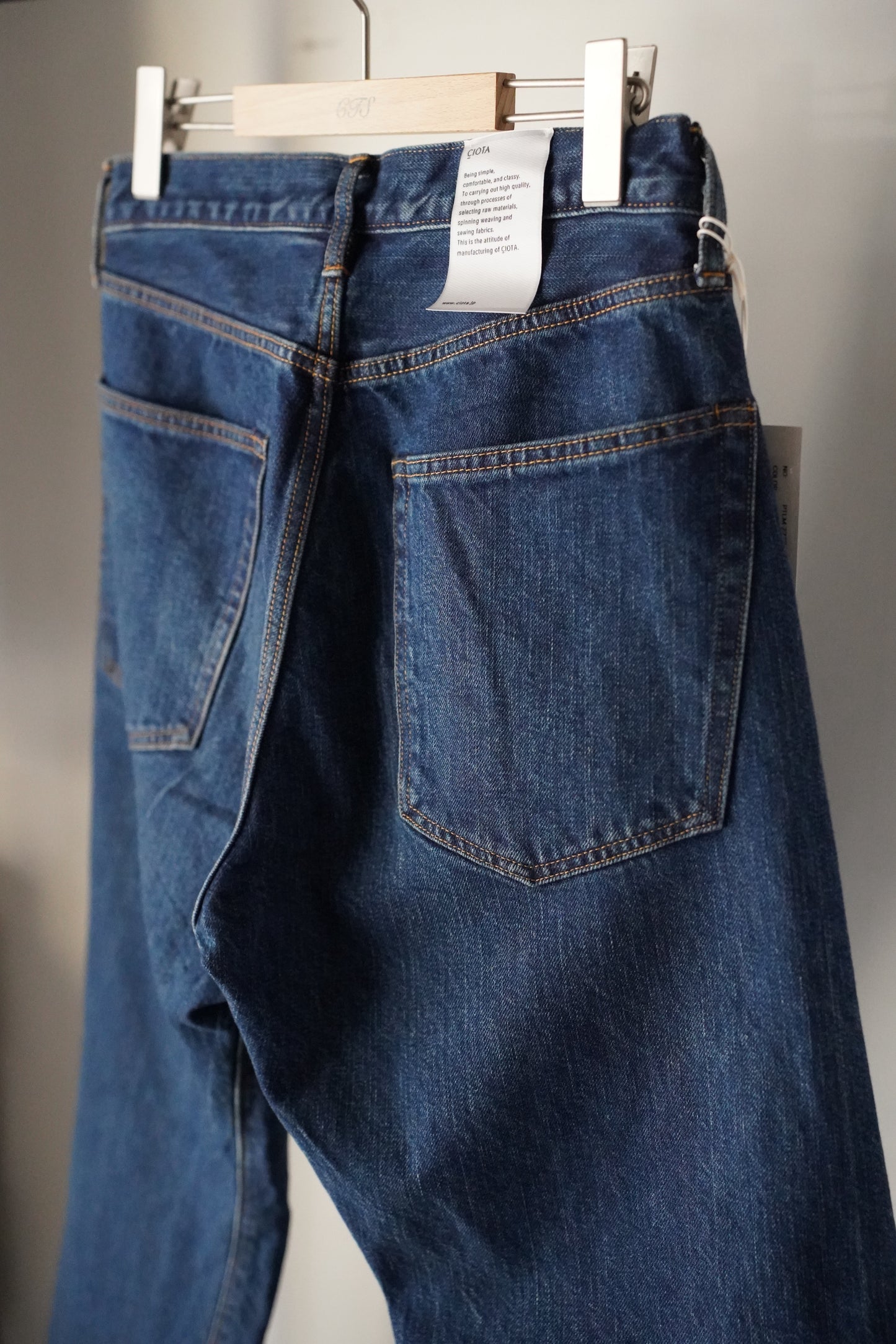 MEN CIOTA/シオタ Tapered 5 Pocket Pants Dark Blue Damage