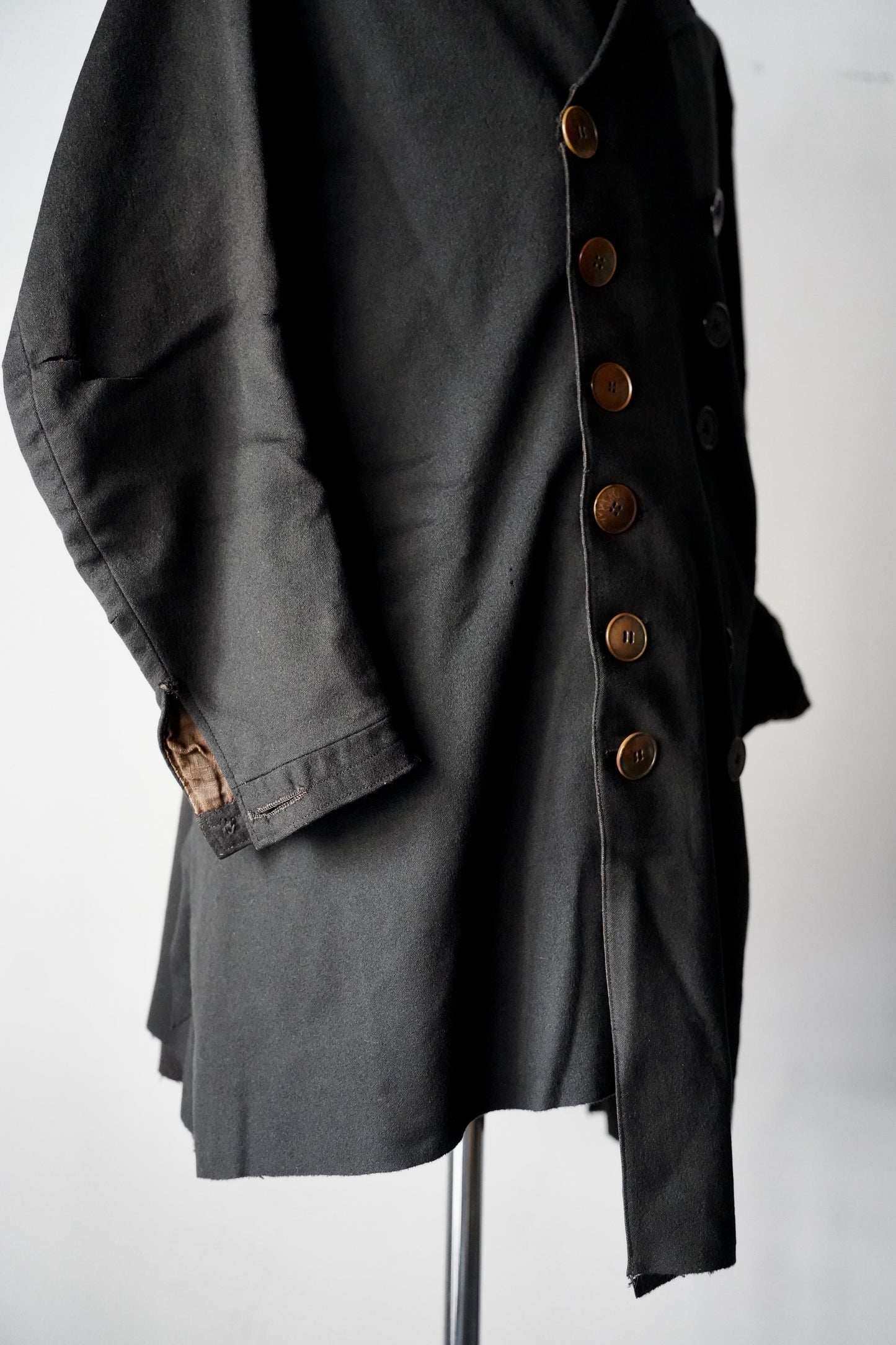 MEN LILY1ST VINTAGE 1890-1910's French Dameged Wool Melton Jacket