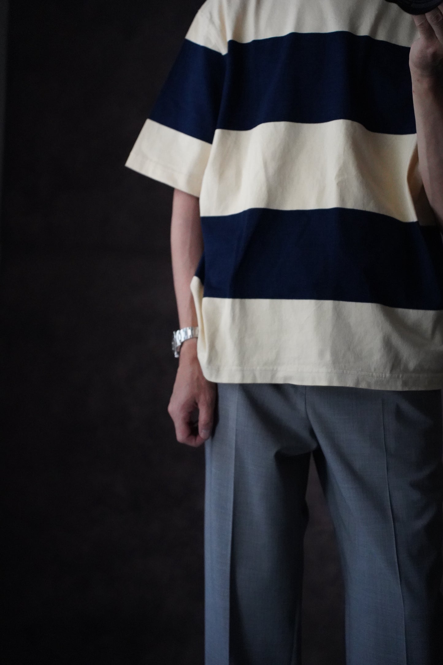 MEN blurhms/ブラーム Wide Border Short-sleeve Tee