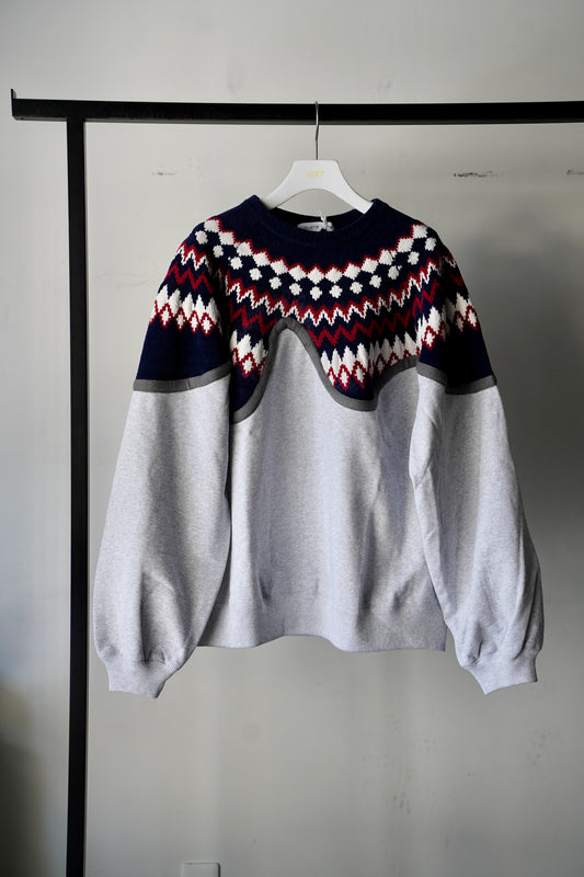 MEN/WOMEN VIOLETTE ROOM EX.REMAKE SWEAT GRAY ⓻