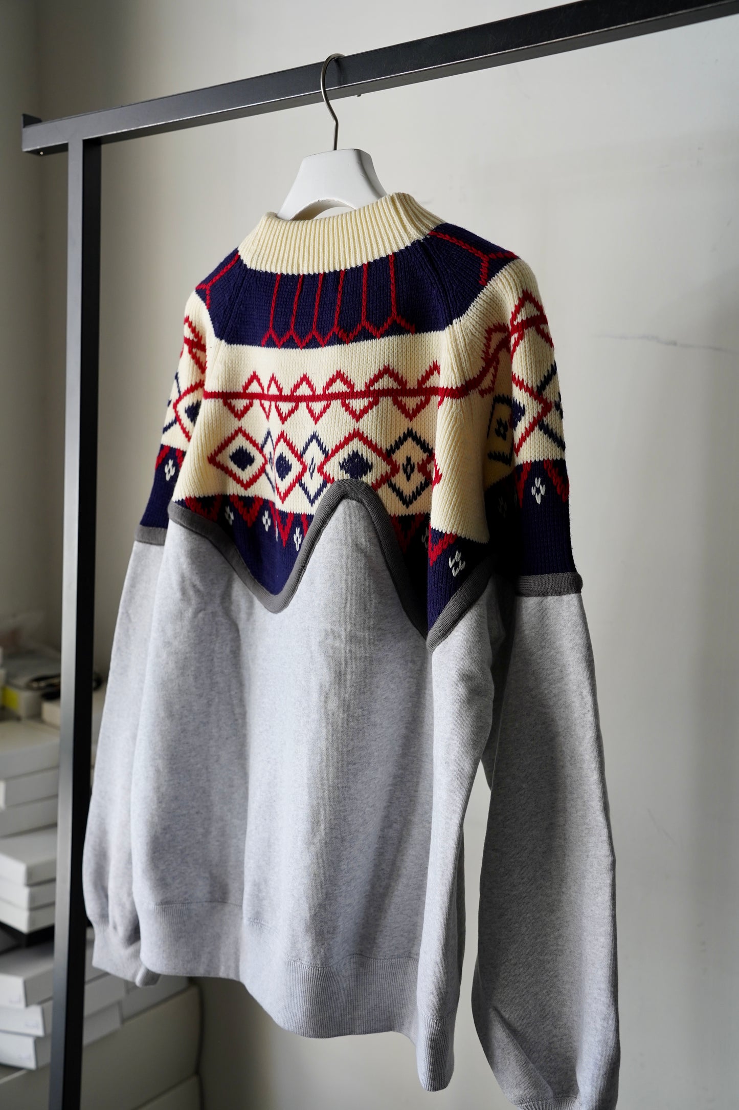 MEN/WOMEN VIOLETTE ROOM EX.REMAKE SWEAT GRAY ⓼