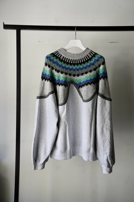 MEN/WOMEN VIOLETTE ROOM EX.REMAKE SWEAT GRAY ⓽