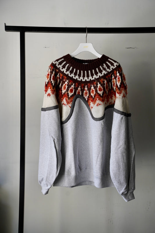 MEN/WOMEN VIOLETTE ROOM EX.REMAKE SWEAT GRAY ⑪