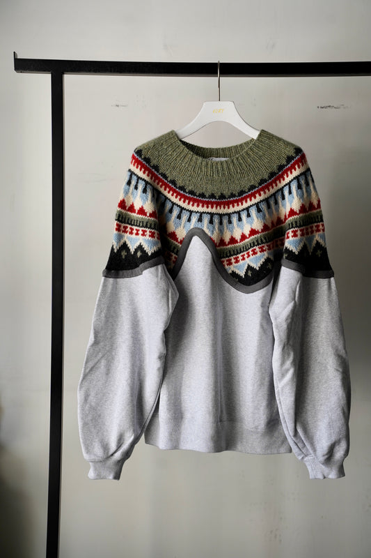 MEN/WOMEN VIOLETTE ROOM EX.REMAKE SWEAT GRAY ⑭