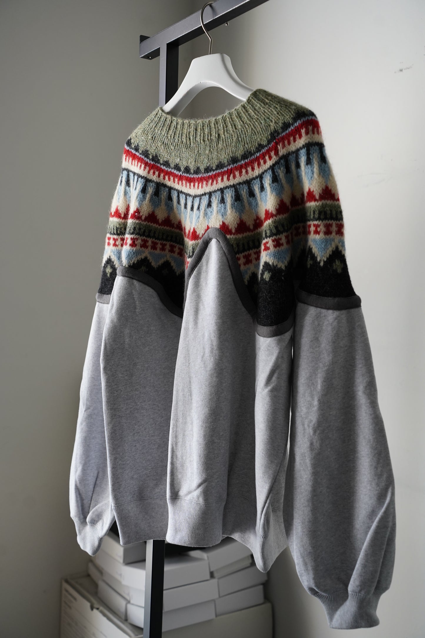 MEN/WOMEN VIOLETTE ROOM EX.REMAKE SWEAT GRAY ⑭