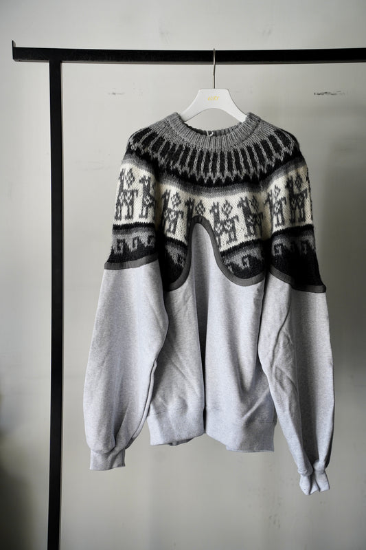 MEN/WOMEN VIOLETTE ROOM EX.REMAKE SWEAT GRAY ⑮