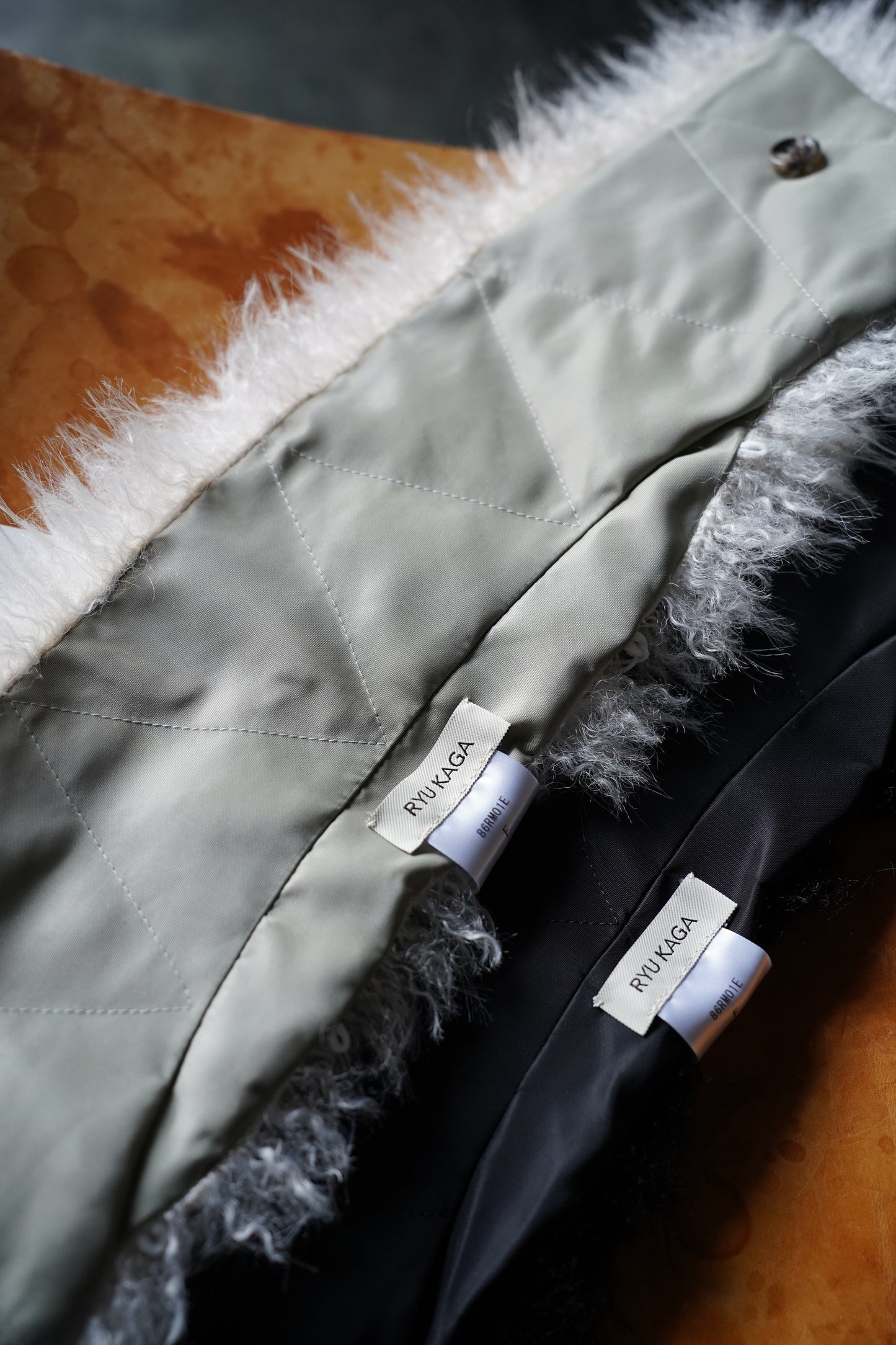 WOMEN RYU KAGA Faux fur detachable collar