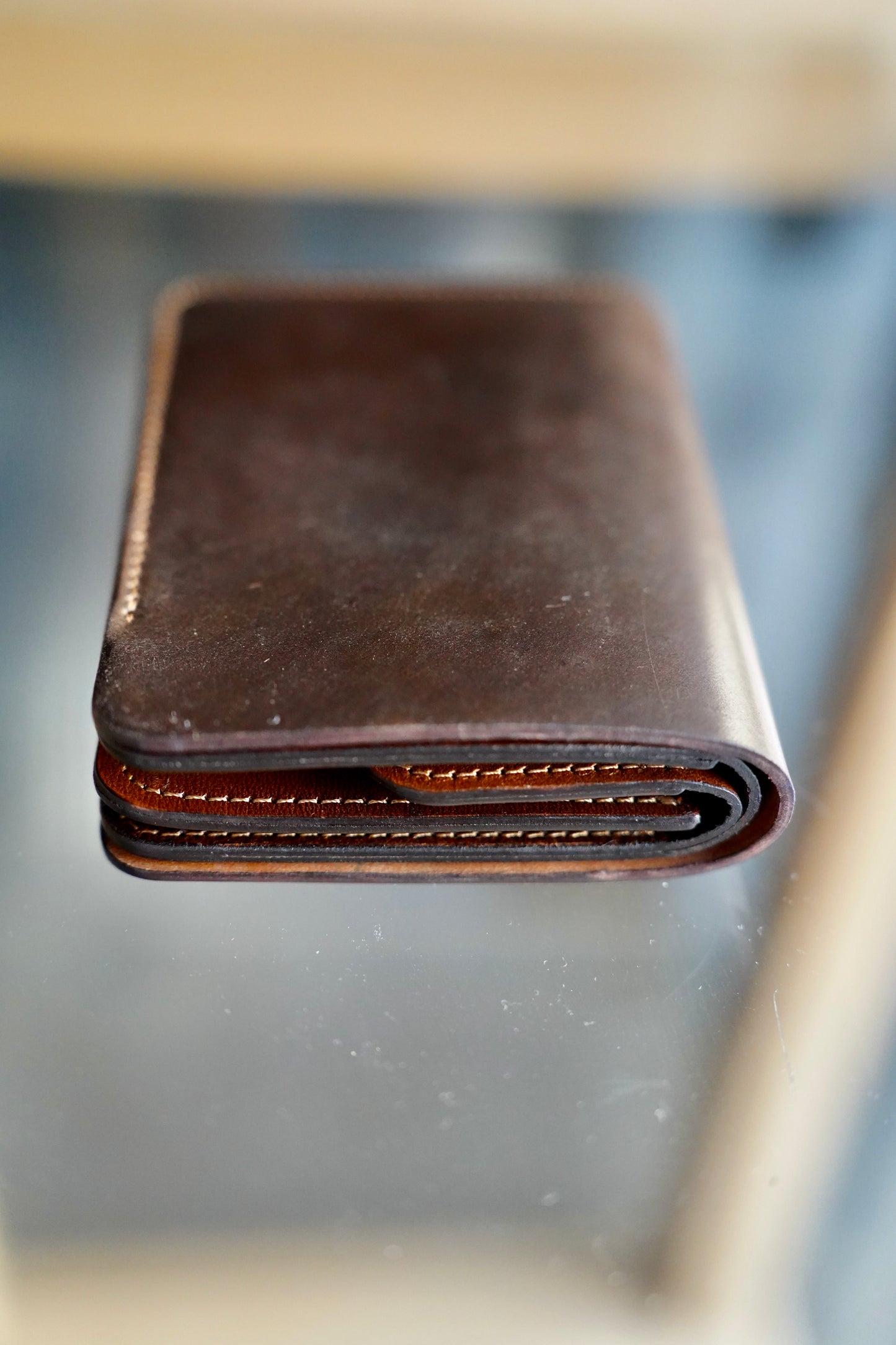 MEN forme/フォルメ Post wallet CORDVAN dark cognac