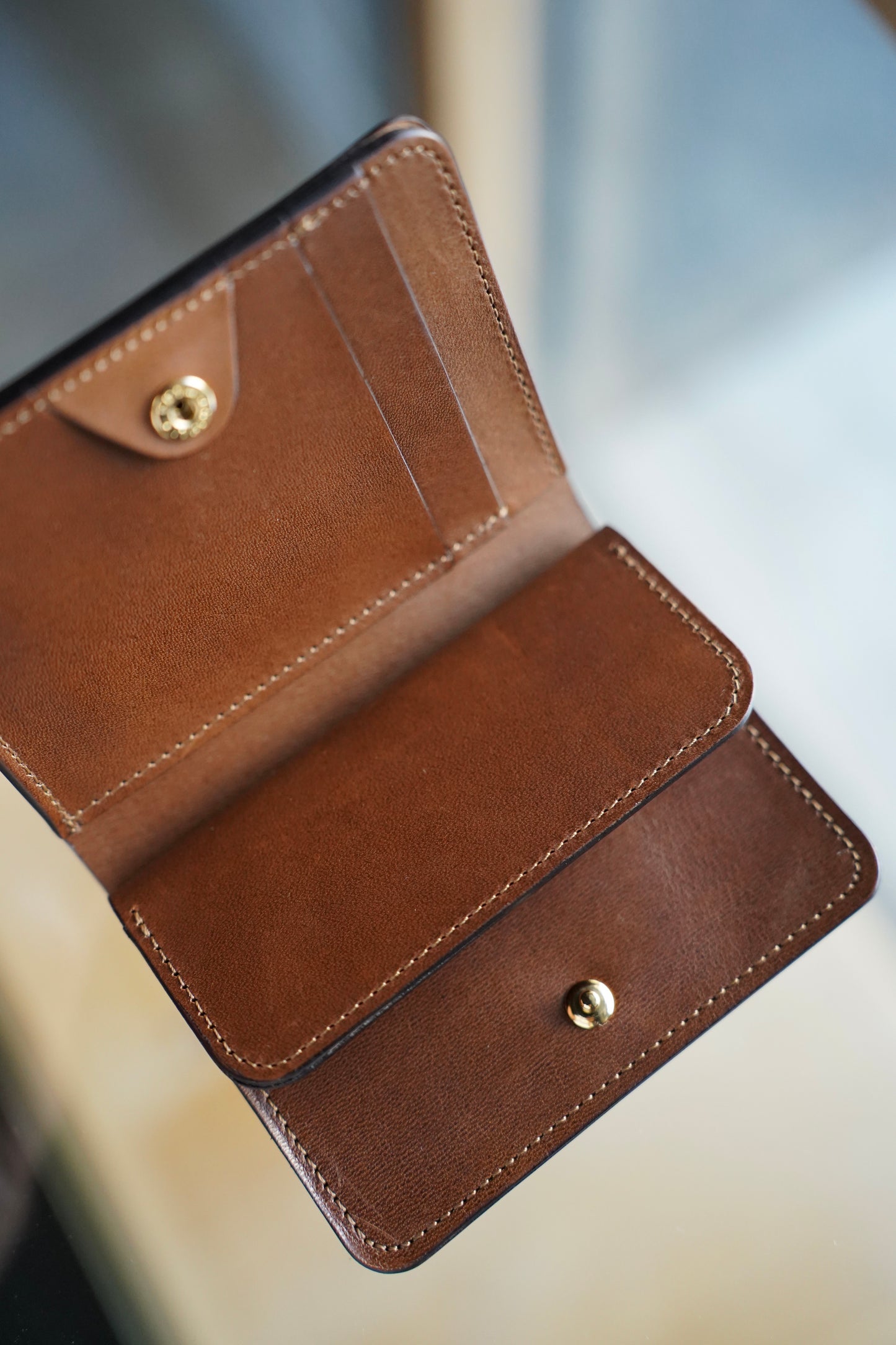 MEN forme/フォルメ Post wallet CORDVAN dark cognac