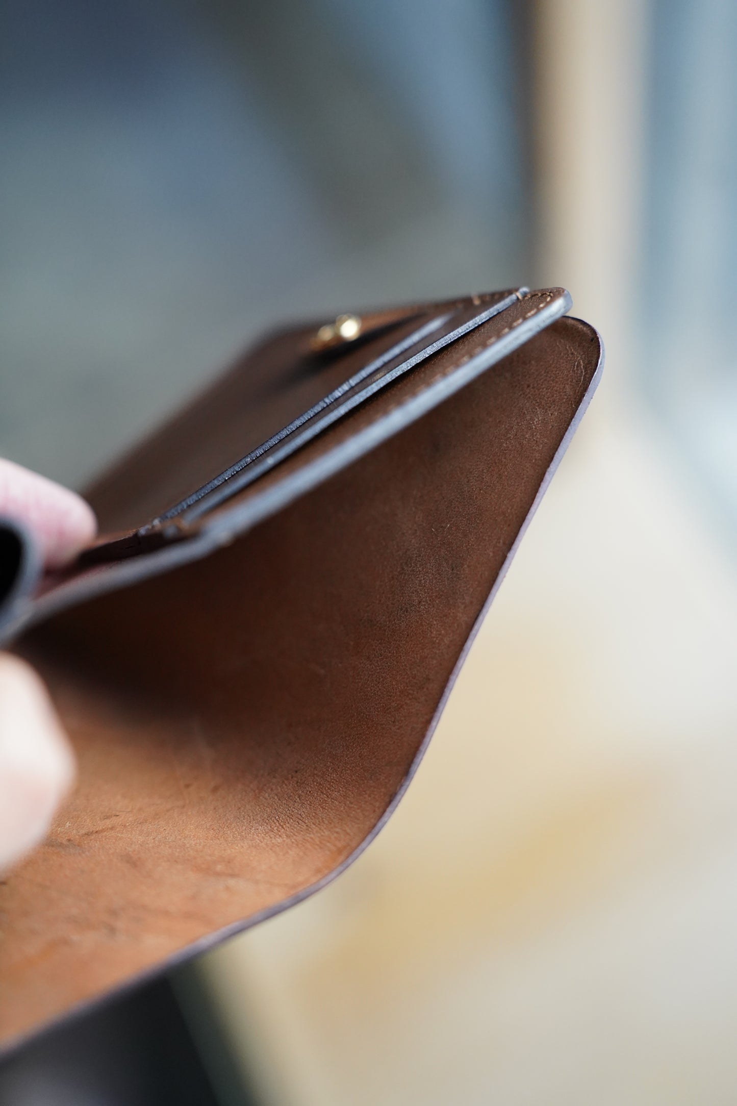 MEN forme/フォルメ Post wallet CORDVAN dark cognac