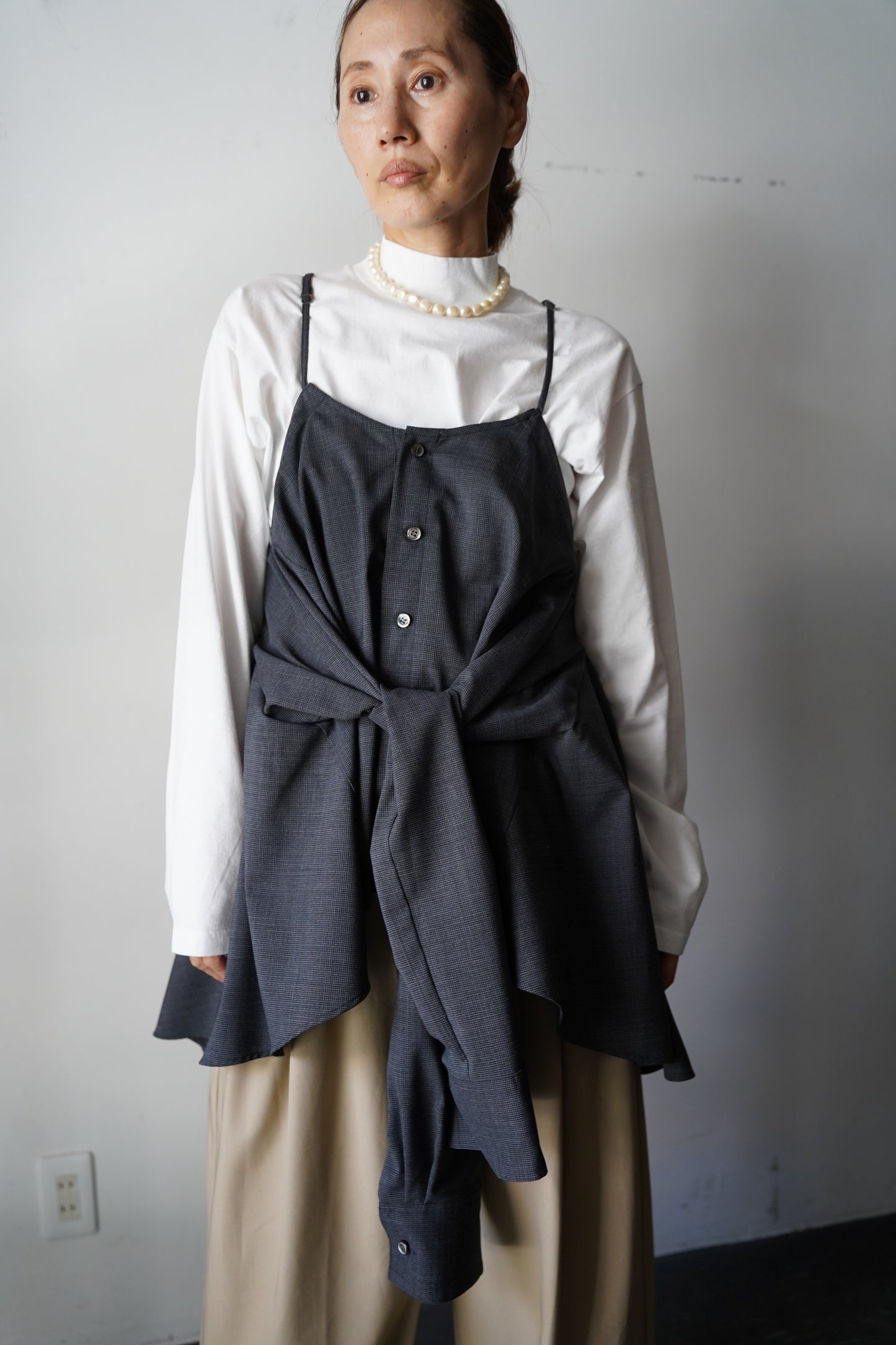 WOMEN RYU KAGA Wool tropical shirts camisole