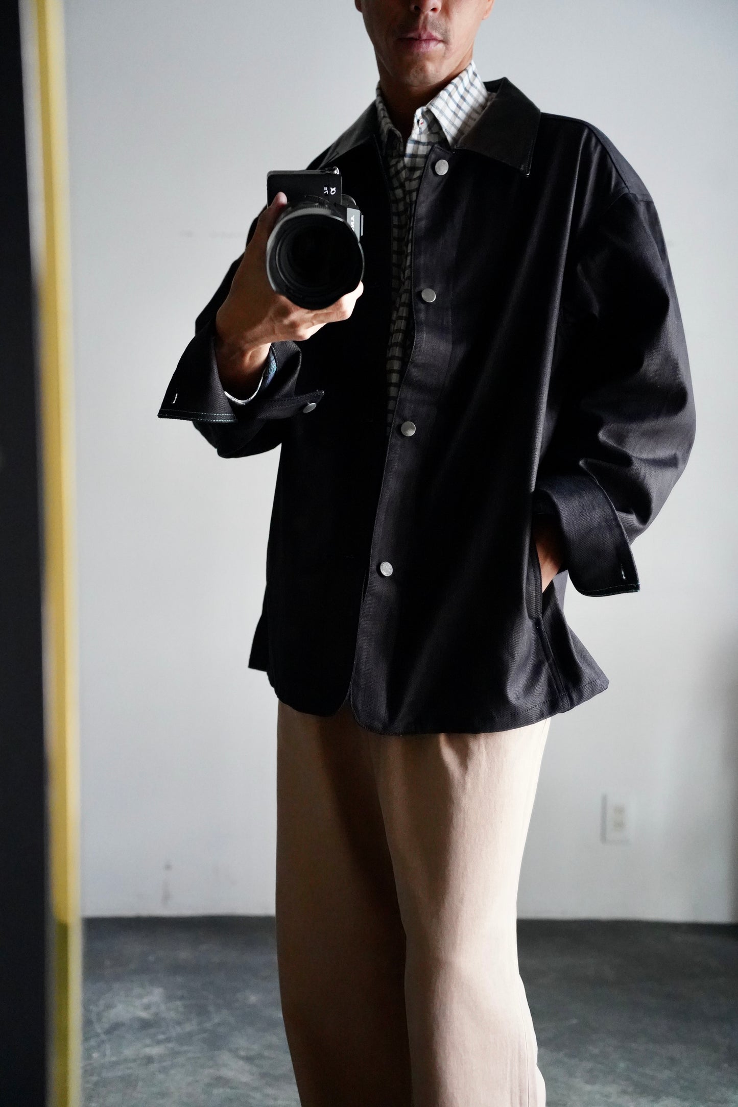 MEN Kiivu / キフ DENIM WORK JACKET- 12.5oz Rainbow Denim + SUMI -