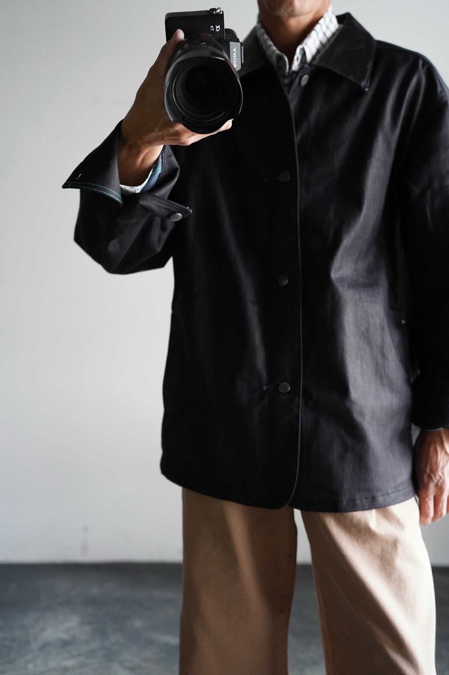 MEN Kiivu / キフ DENIM WORK JACKET- 12.5oz Rainbow Denim + SUMI -