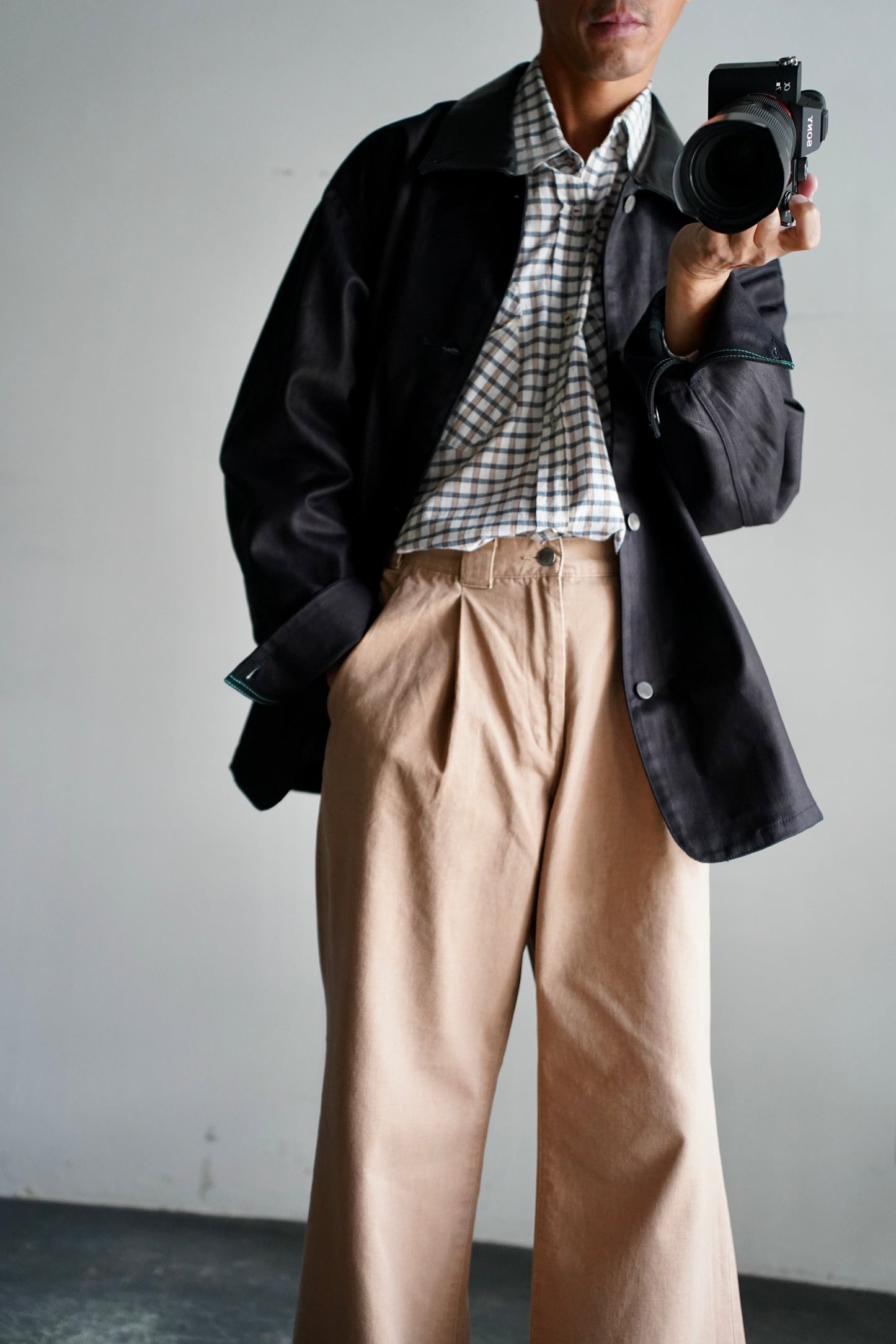 MEN Kiivu / キフ DENIM WORK JACKET- 12.5oz Rainbow Denim + SUMI -