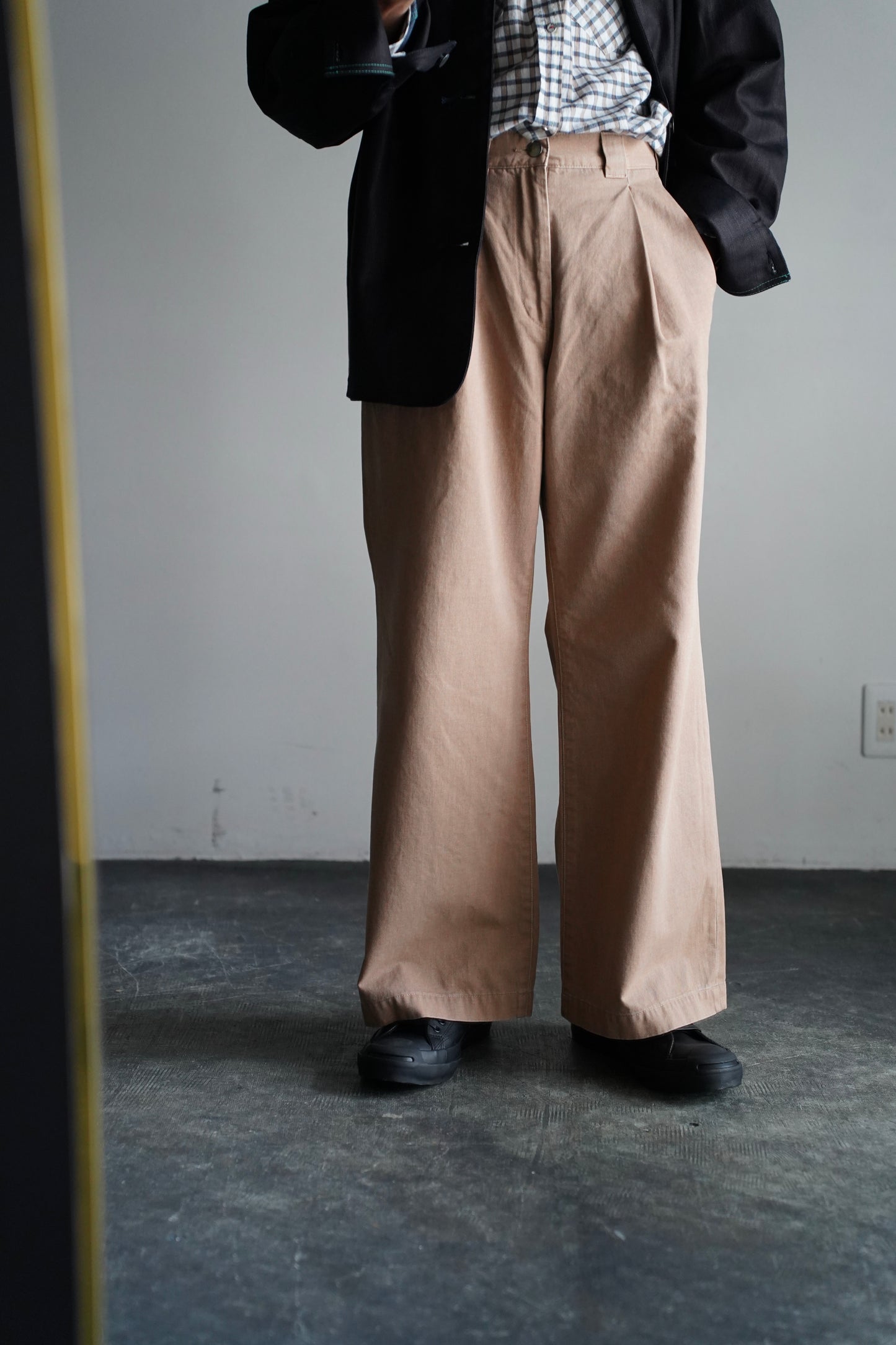 MEN Kiivu / キフ BAGGY CHINO TROUSER- Pigment Print Chino Cloth -