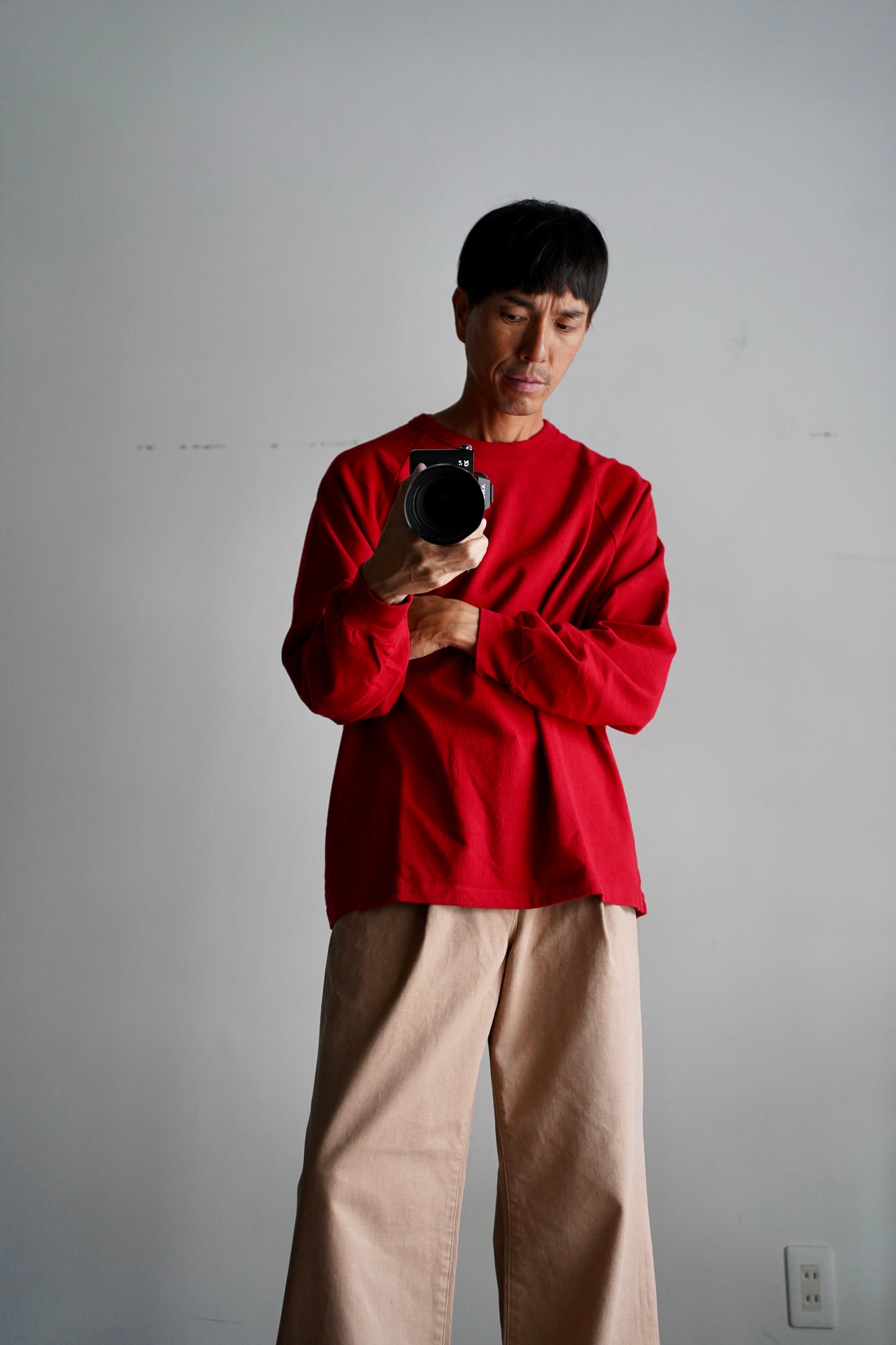 MEN blurhms/ブラーム Co/Silk Nep Raglan Tee