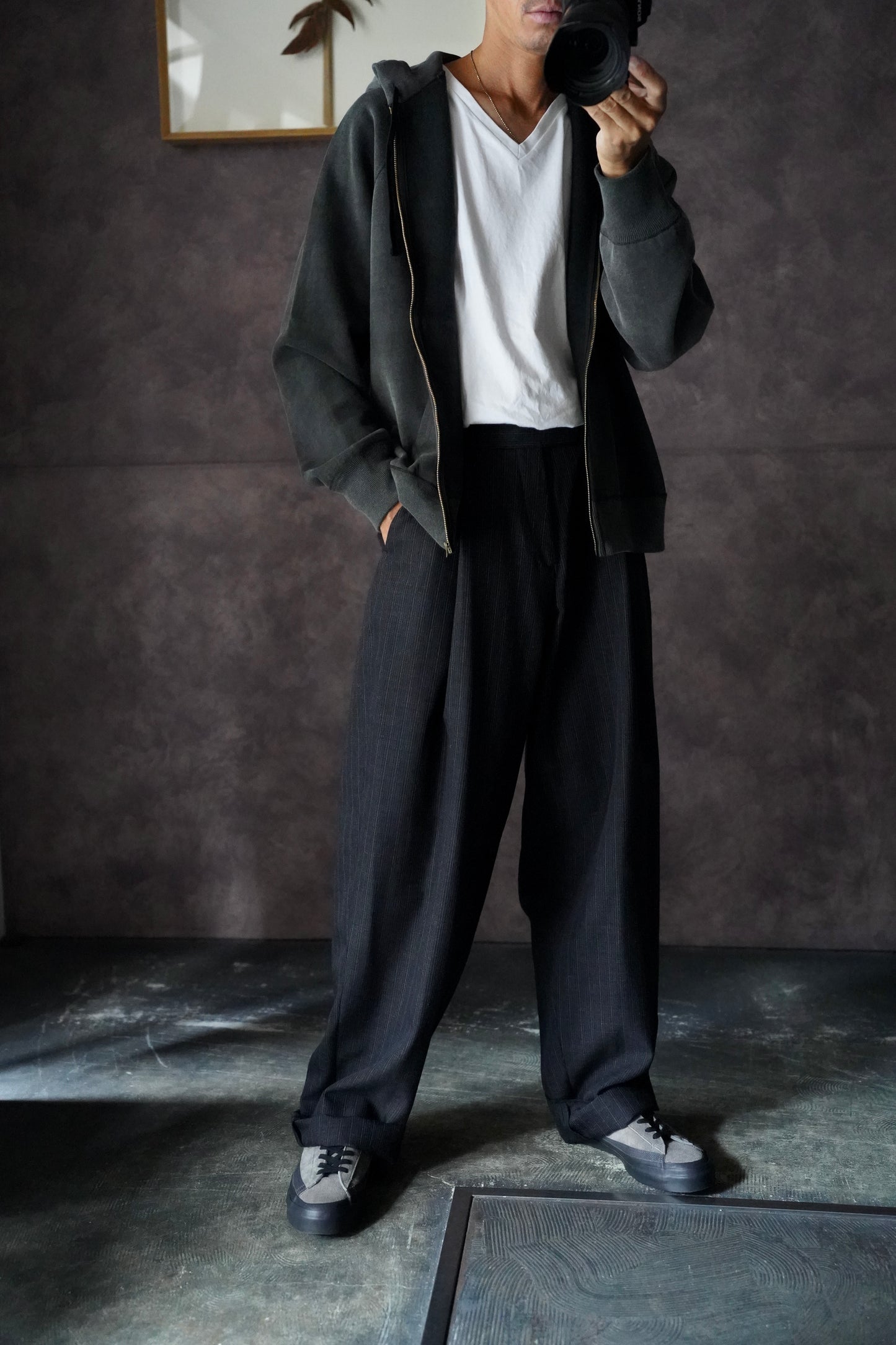 MEN MAATEE & SONS MILITARY SLACKS WOOL VINTAGE STRIPE