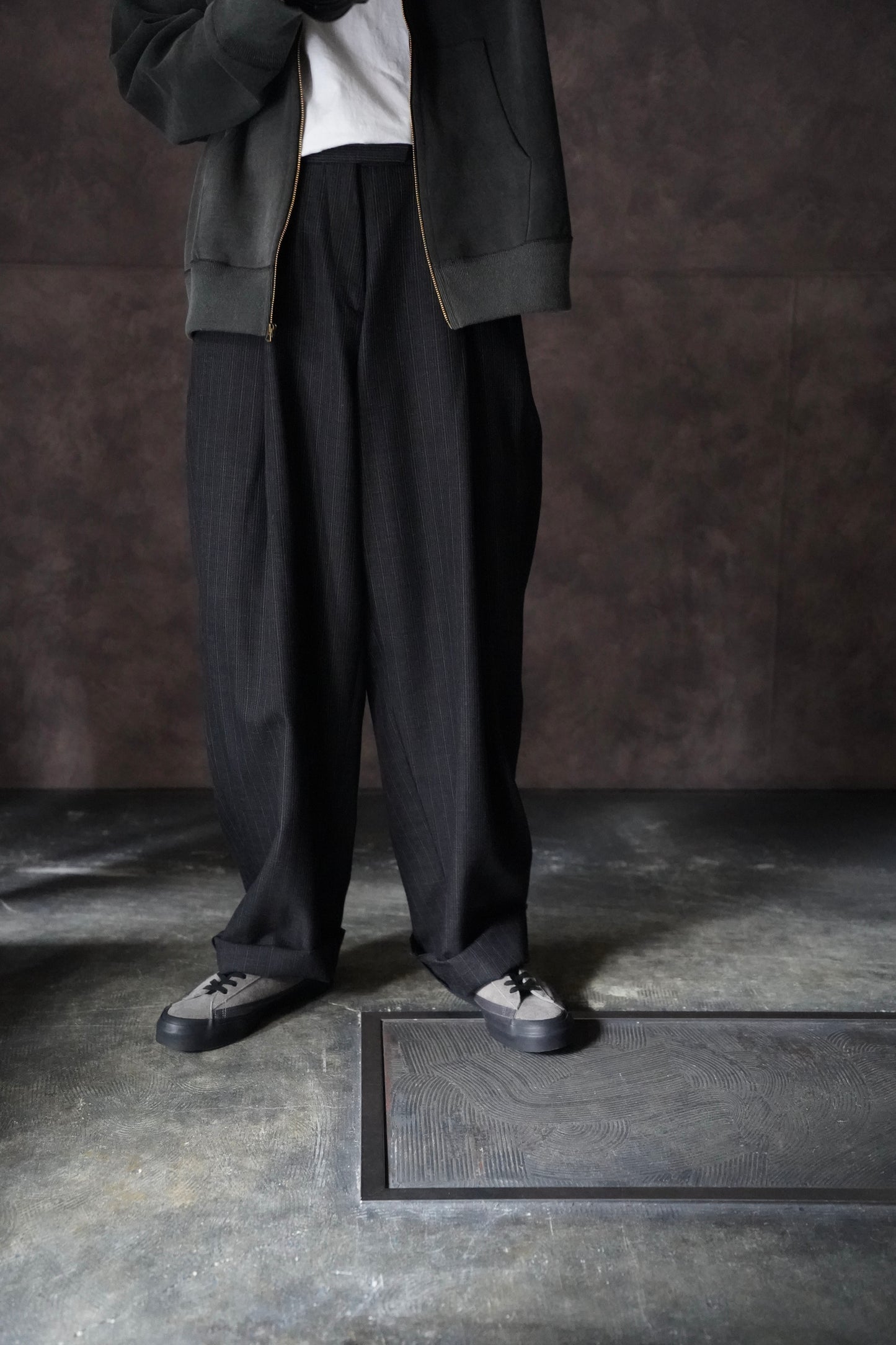 MEN MAATEE & SONS MILITARY SLACKS WOOL VINTAGE STRIPE