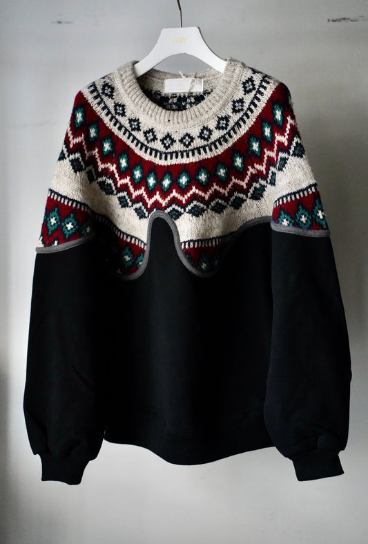 MEN/WOMEN VIOLETTE ROOM Ex. REMAKE SWEAT  black 1
