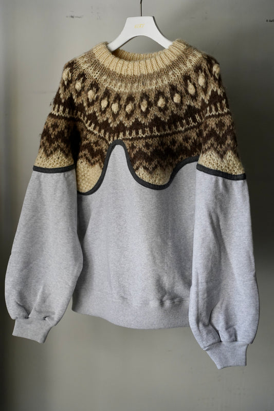 MEN/WOMEN VIOLETTE ROOM Ex. REMAKE SWEAT  gray 1