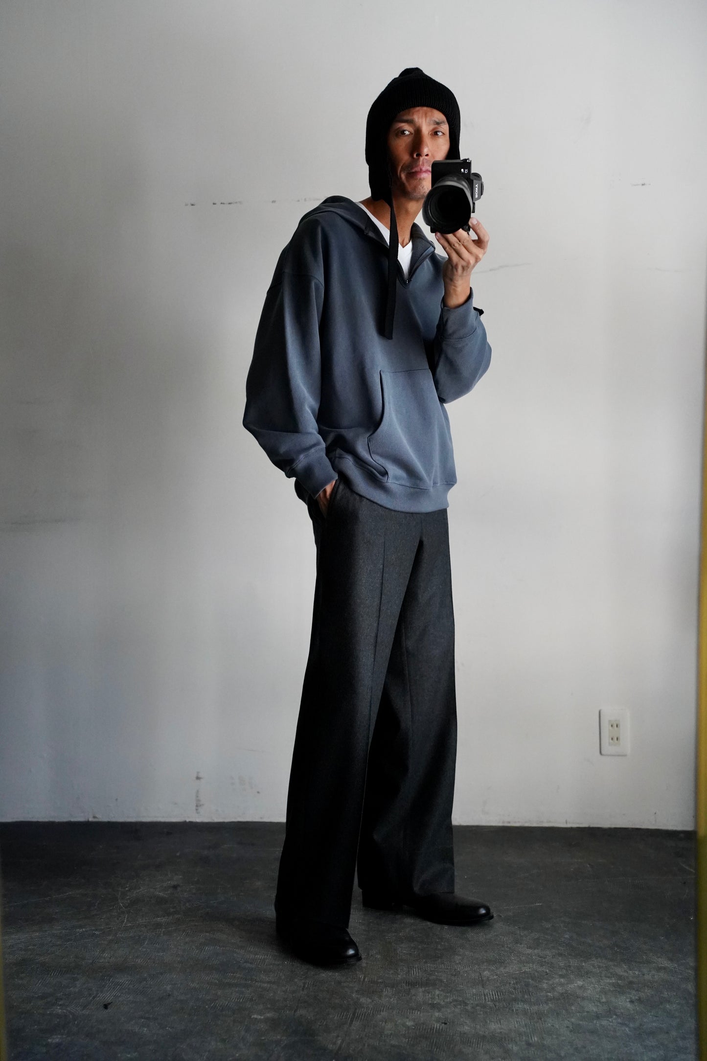 MEN COMESANDGOES カムズアンドゴーズ WOOL STANDARD KNIT (梵天 , 耳付き)