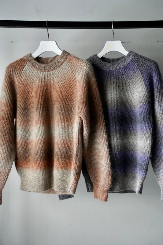 WOMEN BATONER / バトナー MOHAIR KASURI DYE SIGNATURE CREW NECK