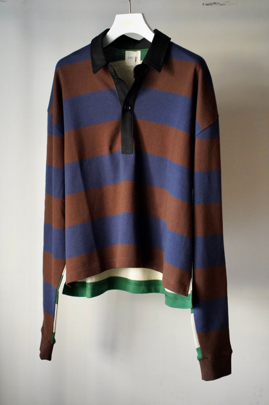 WOMEN jonnlynx/ジョンリンクス border rugger shirt