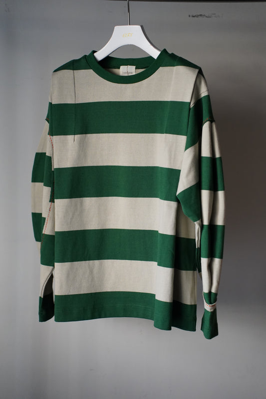 WOMEN jonnlynx/ジョンリンクス border big sleeve tee