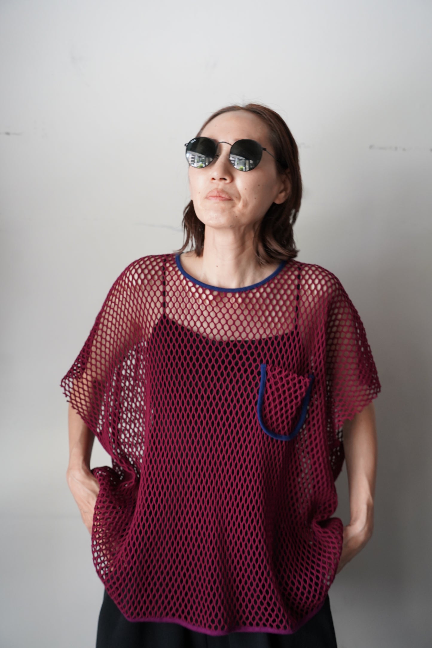 WOMEN jonnlynx/ジョンリンクス mesh no sleeve