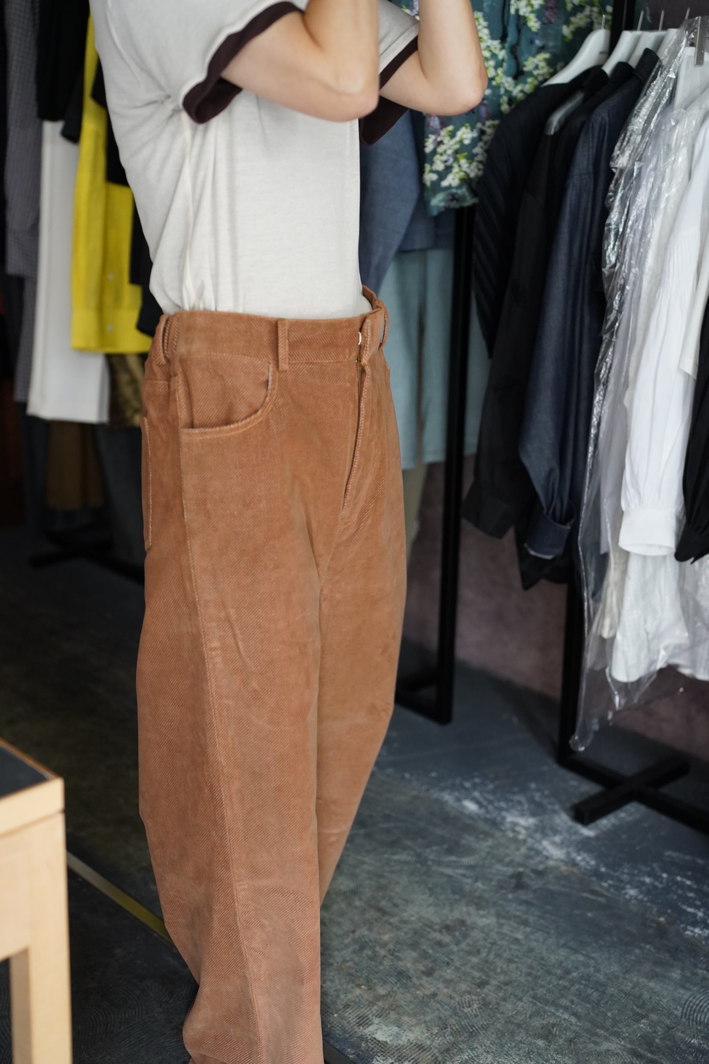 WOMEN TOO pants TEED camel