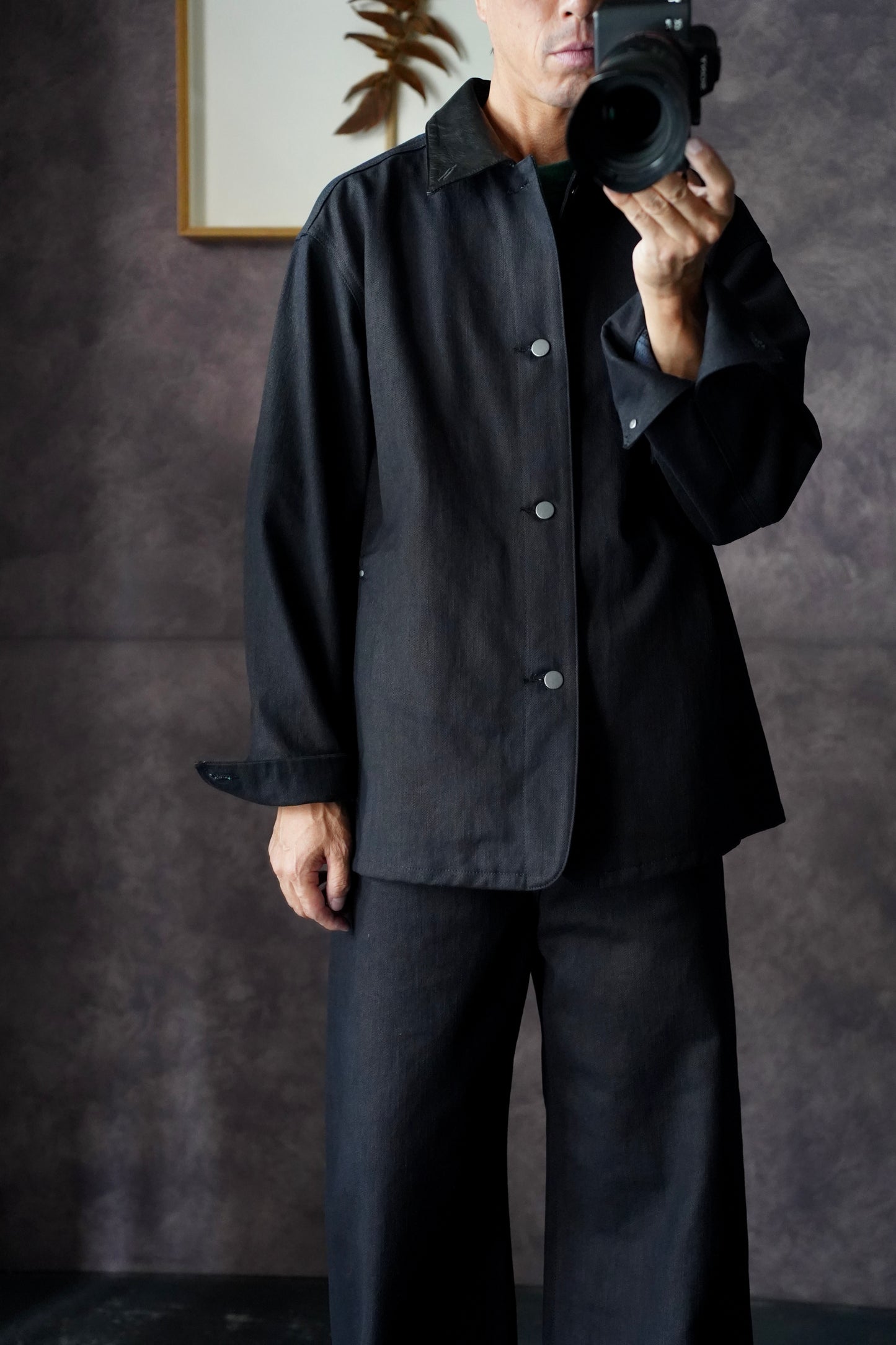 MEN Kiivu / キフ WORK JACKET- 12.5oz Rainbow Denim + SUMI